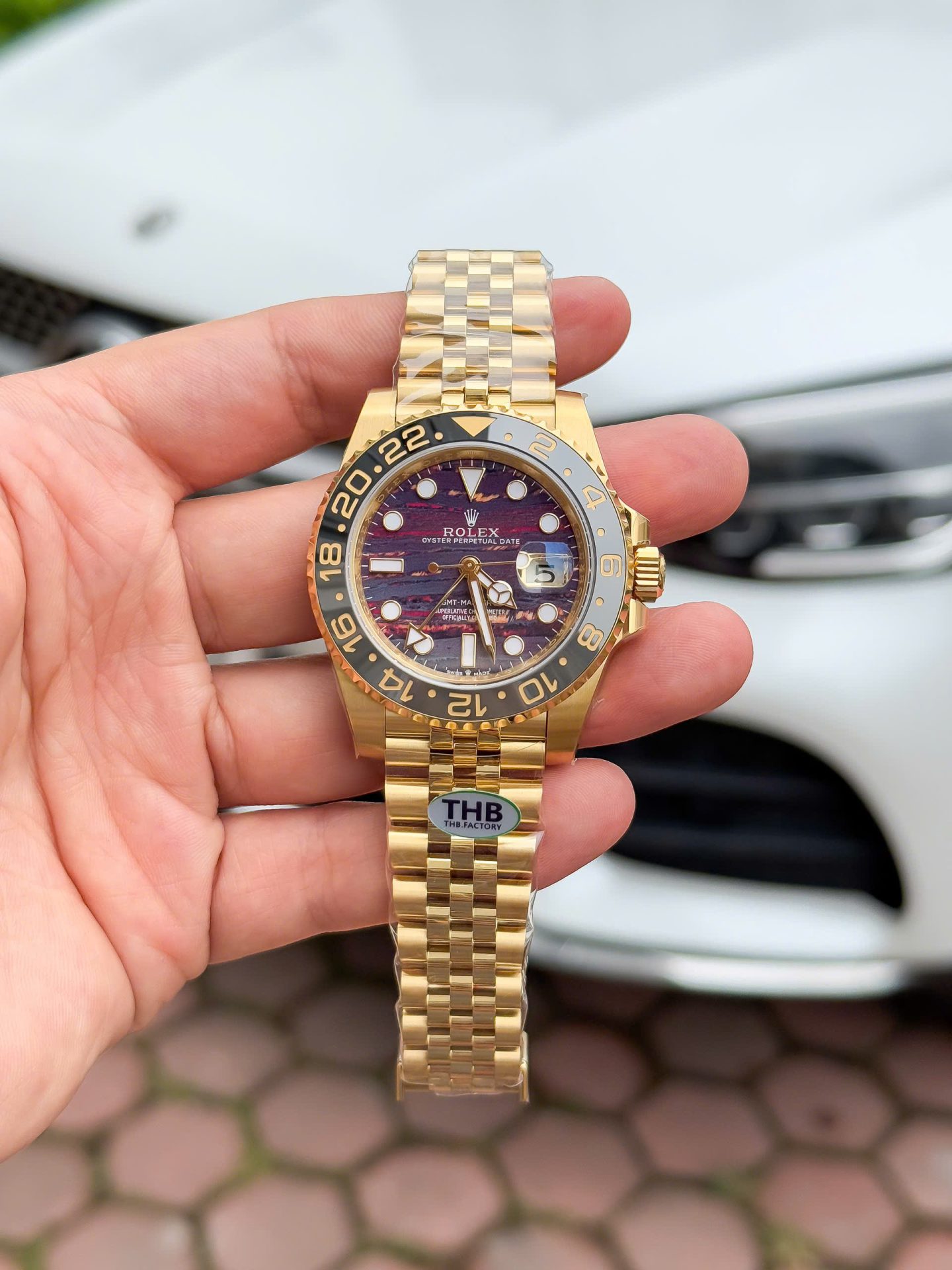 Rolex GMT Master II Tiger Eye Ttone Dial Best Replica Watches Jubilee Strap THB Factory 40mm - Top club