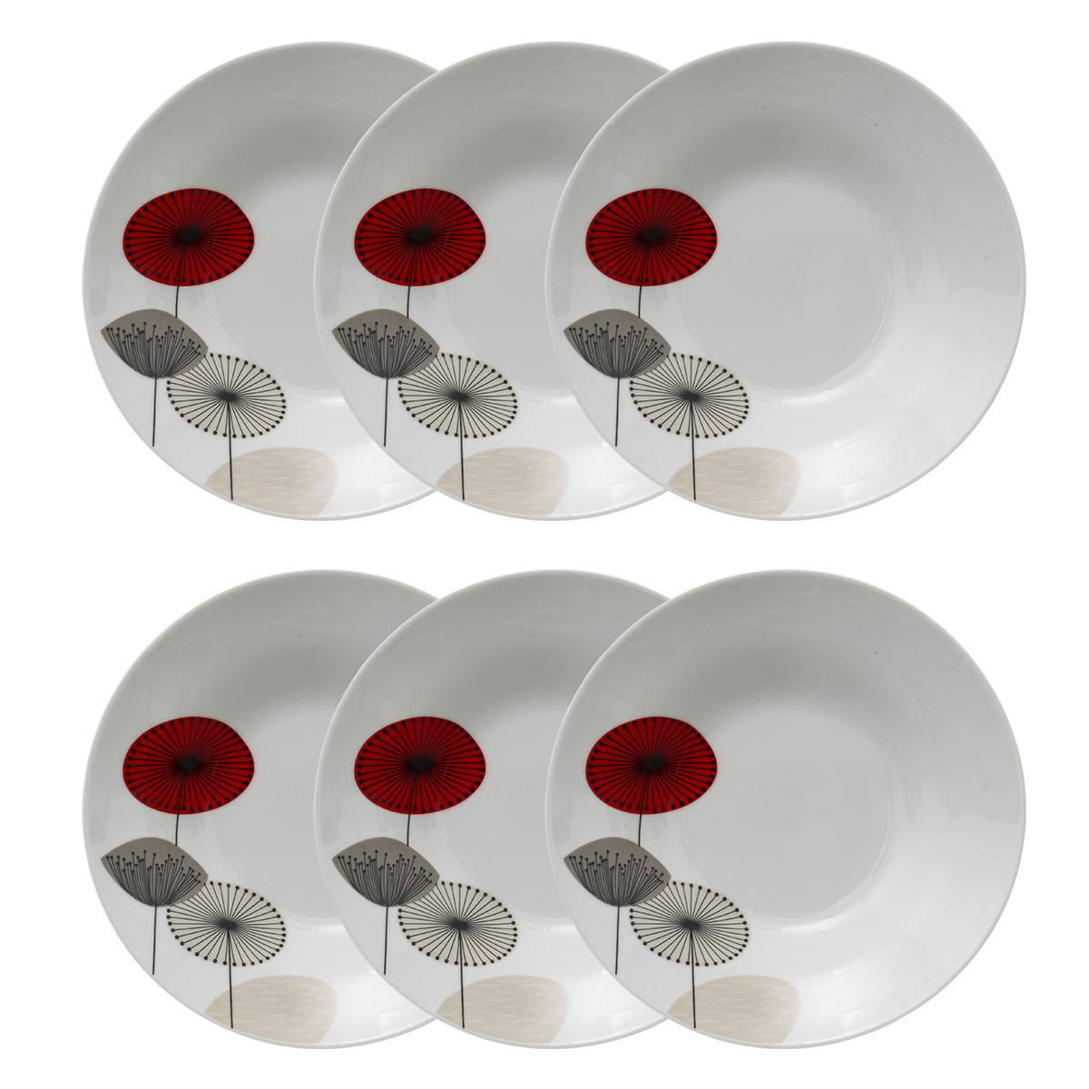 Set of 6 soup plates "Osara" D.20.5 cm, White