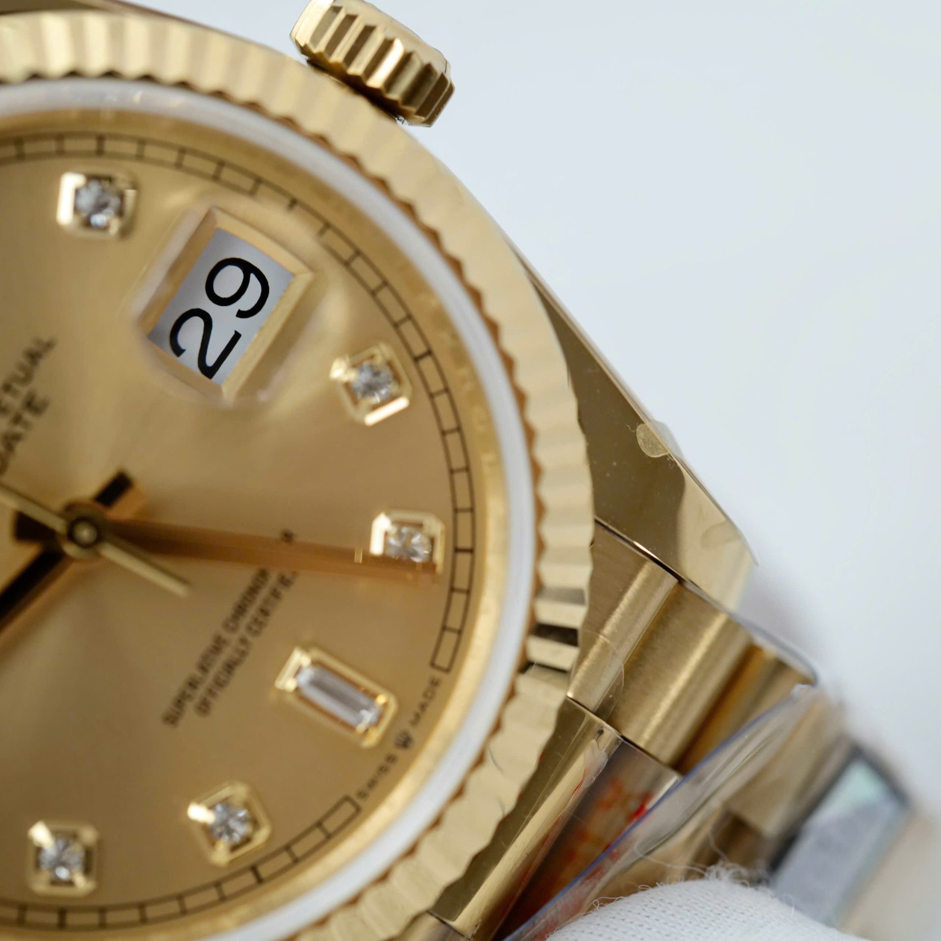 Rolex Day-Date M128238 Copies Watch Yellow Dial Weight 159Gram QF Factory 36mm - Elite Watch Atelier