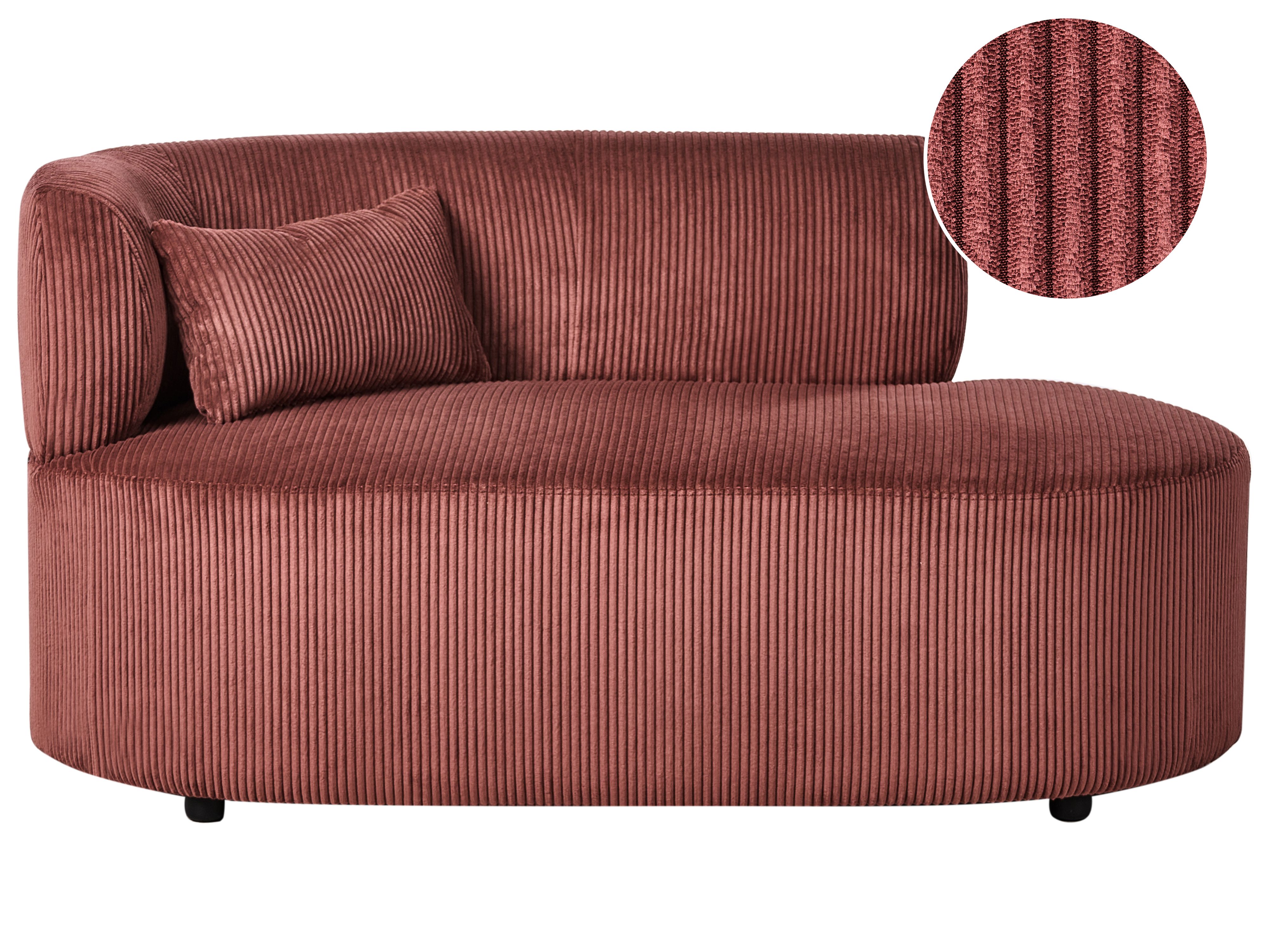 Left-Hand Chaise Lounge VANVEY Corduroy Red