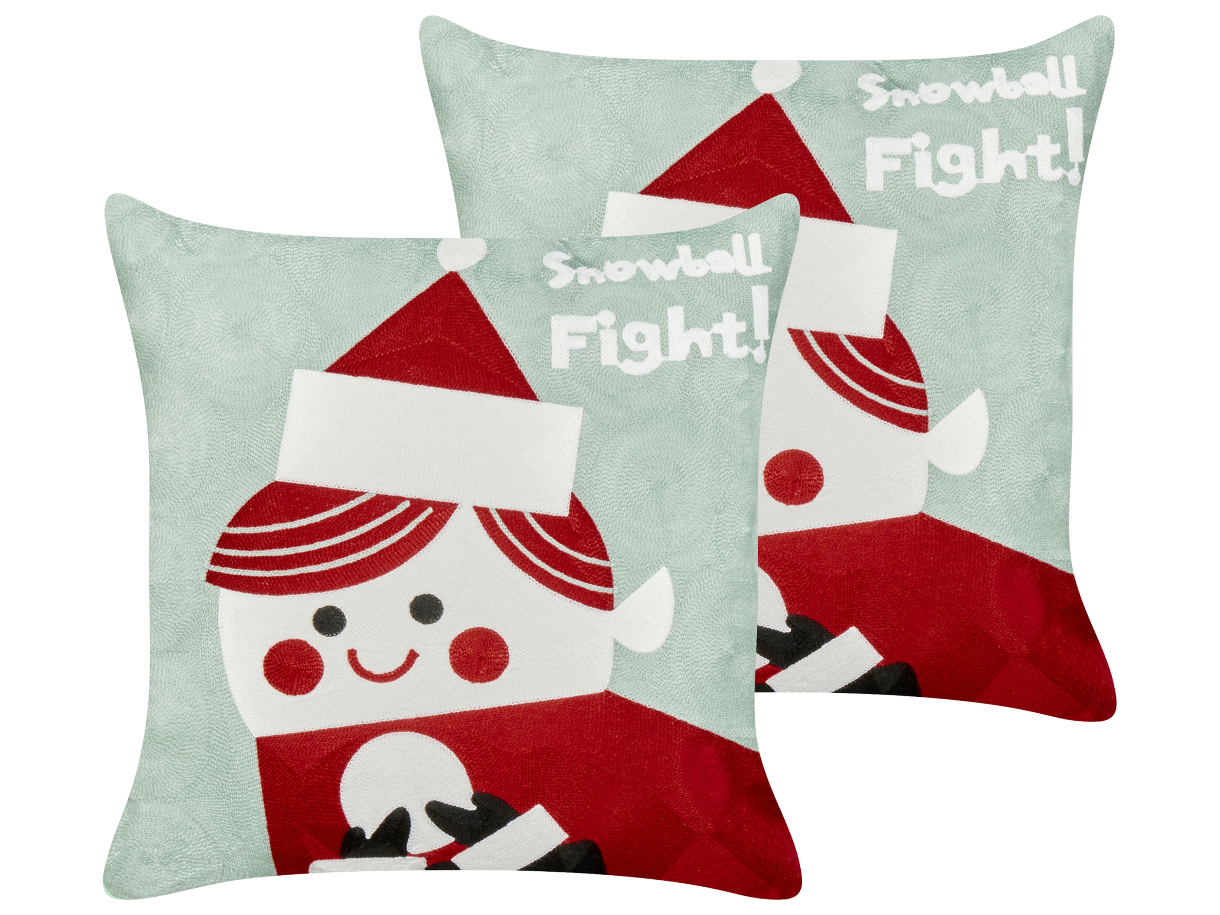Set of 2 Decorative Cushions PUDDING Cotton 45 x 45 cm Red