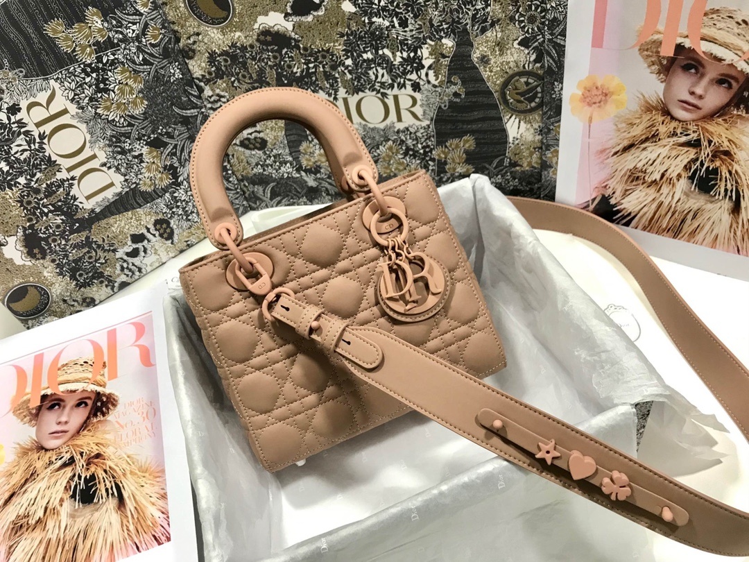 Christian Dior Smal Lady Dior My ABCDIOR Bag Brown For Women 8in/20cm CD1:1High-quality replica