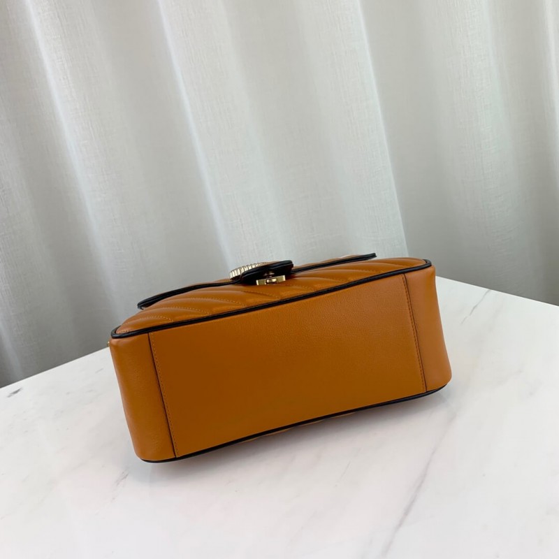 Replica Gucci Gg Marmont Small Top Handle Bag 498110 Cognac1:1High-quality replica