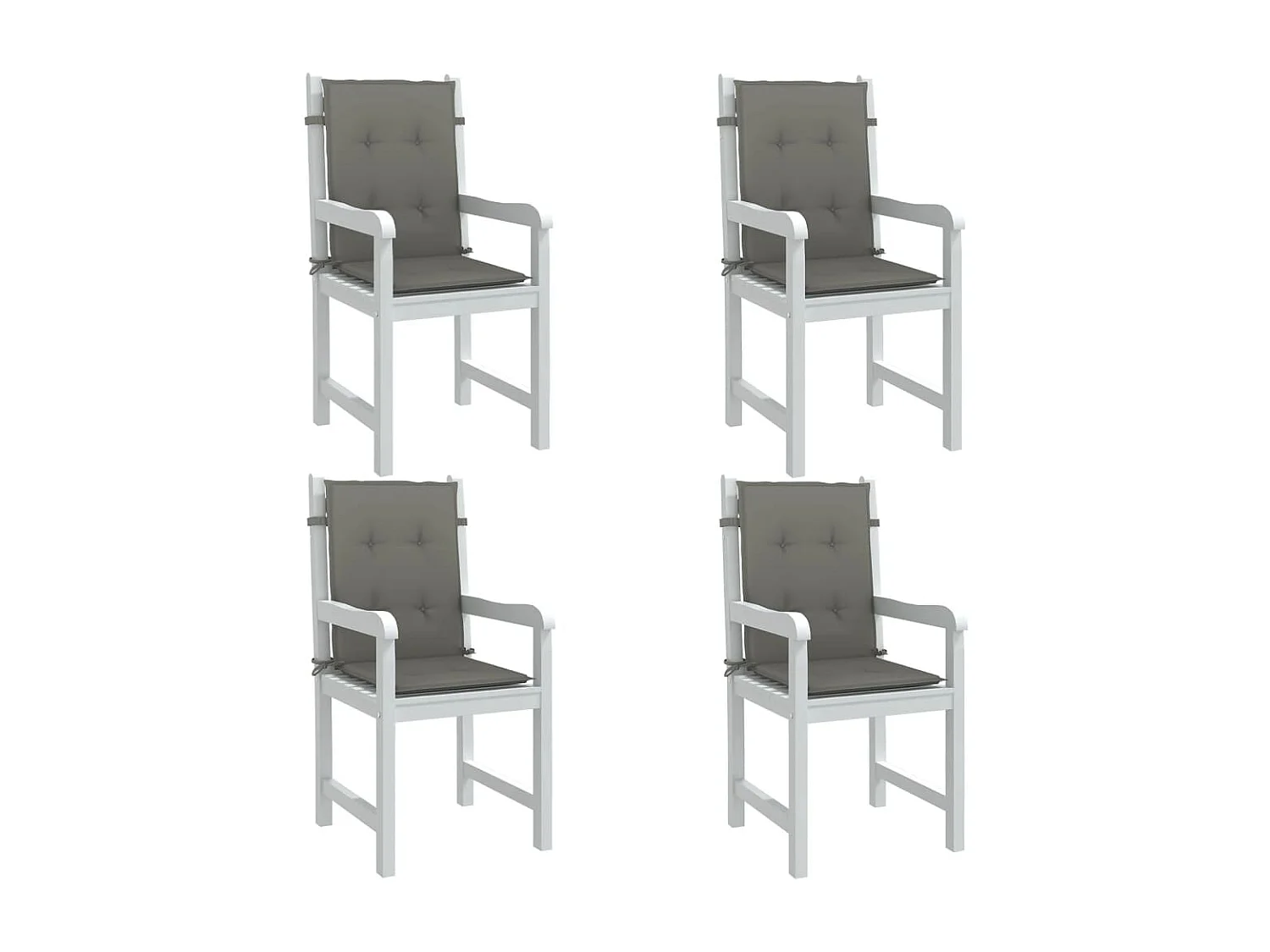 Coussins de chaise à dossier bas lot de 4 gris foncé mélangé