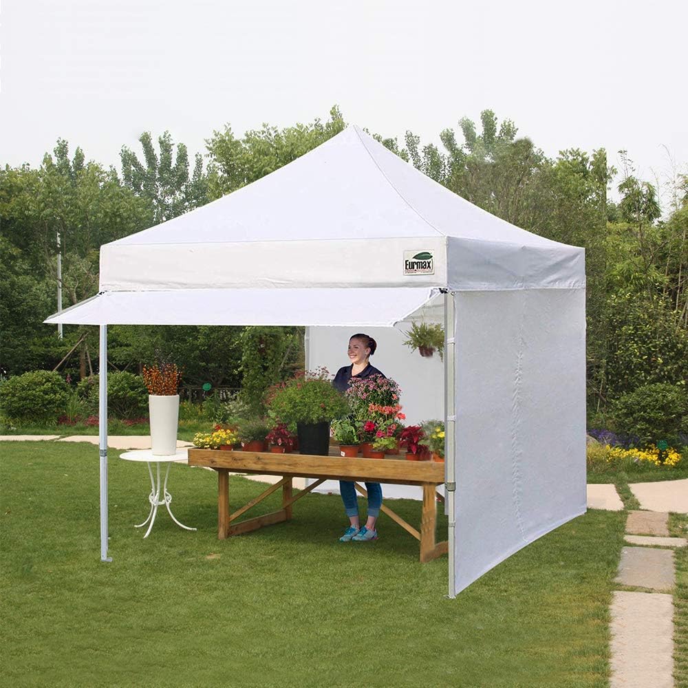 Eurmax USA 10 x 10 Pop-Up Commercial Canopy Tent With 4 Sidewalls, Roller Bag And Awning - Image 9 Eurmax USA 10 x 10 Pop-Up Commercial Canopy Tent With 4 Sidewalls, Roller Bag And Awning - Image 9