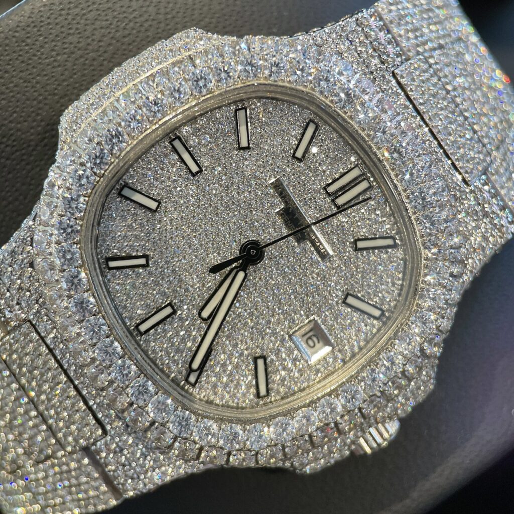 Patek Philippe Best Fake Watches Nautilus 5719 Full CZ 40mm - Elite Watch Atelier