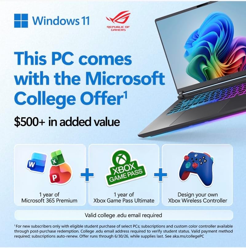 ASUS ROG Strix G16 (2025) Gaming Laptop, 16” FHD+ 16:10 165Hz/3ms Display, NVIDIA® GeForce RTX™ 5060 Laptop GPU, Intel® Core™ i7 Processor 14650HX, 16GB DDR5, 1TB Gen 4 SSD, Wi-Fi 7, Windows 11 Home