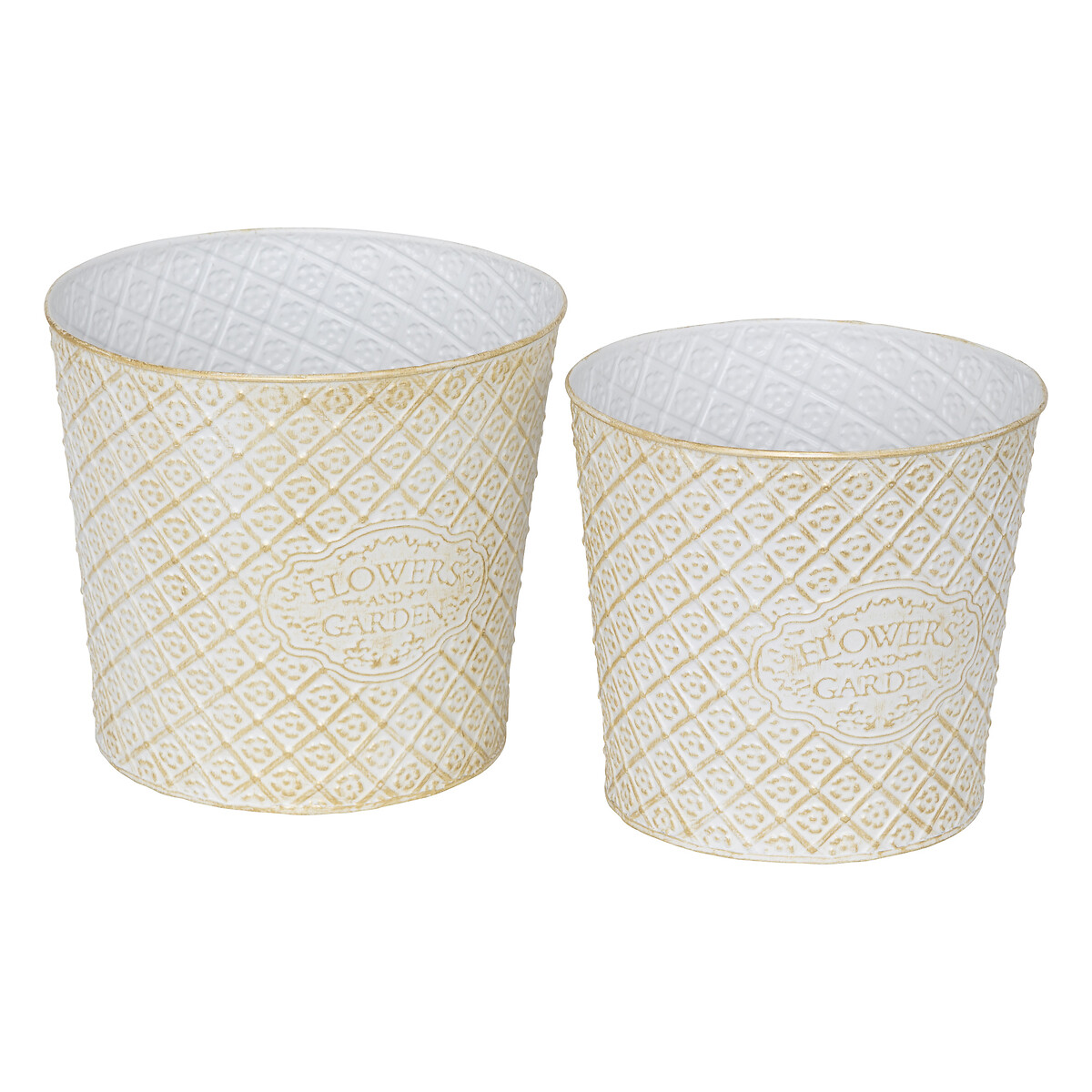 2 flower pots "Tino" White, H.20/22 cm