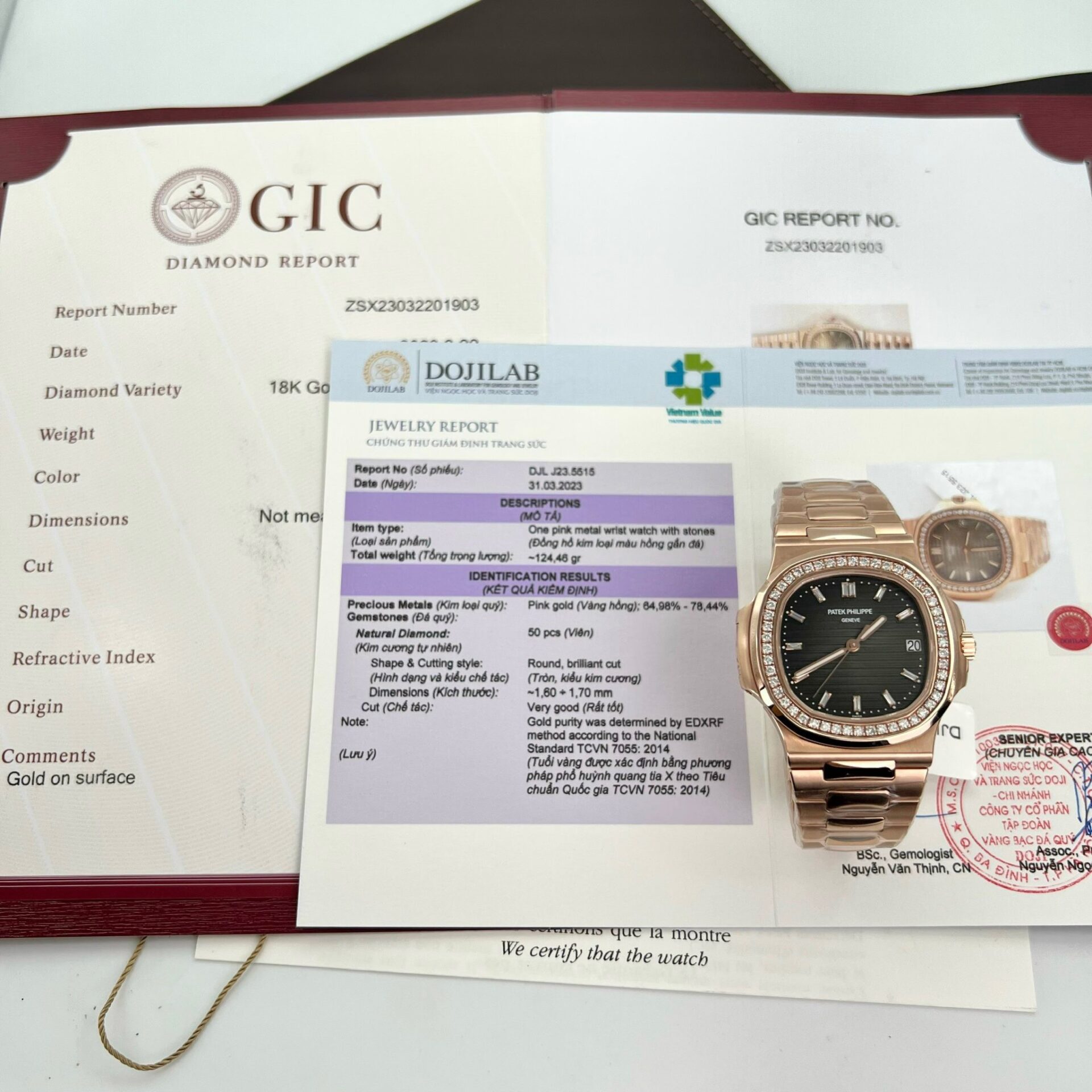 Patek Philippe 5711 Natural Diamond Replica Watch 18K Gold Wrapped 40mm - Elite Watch Atelier