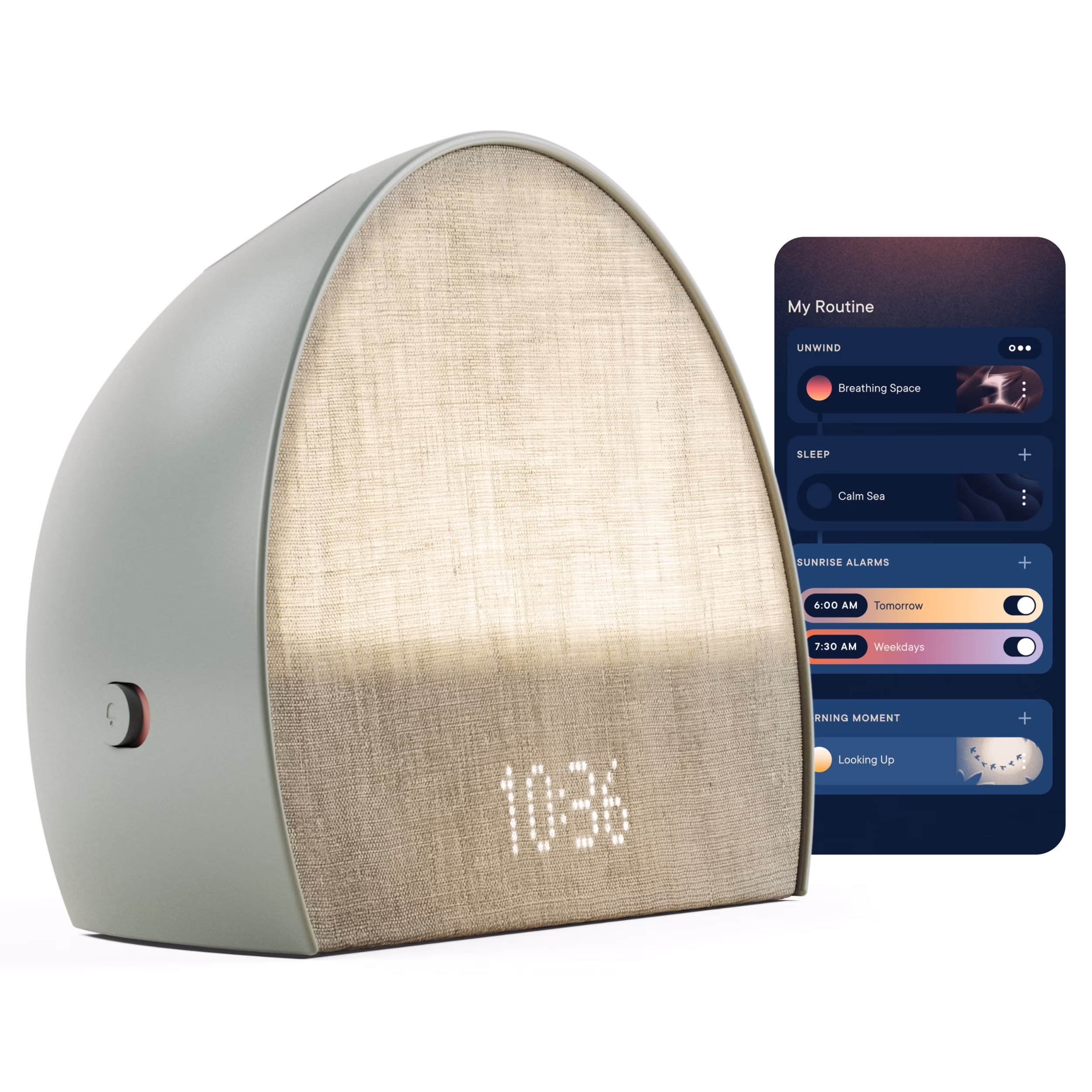 Hatch Restore 2 Sunrise Alarm Clock, Sound Machine, Smart Light (Putty) �?Your Bedside Sleep Guide, White Noise, Custom Sleep Routines, Dimmable Clock, Deep Sleep, Gentle Alarm, Wake Up Rested - Image 3