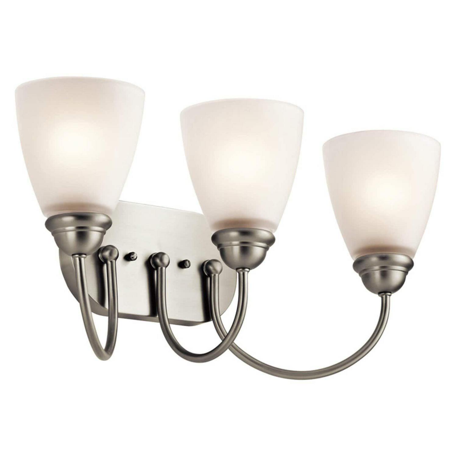 3 Light Bath Vanity Approved For Damp Locations With Transitional Inspirations 9.25 Inches Tall By 20.25 Inches Wide-Olde Bronze Finish-Incandescent