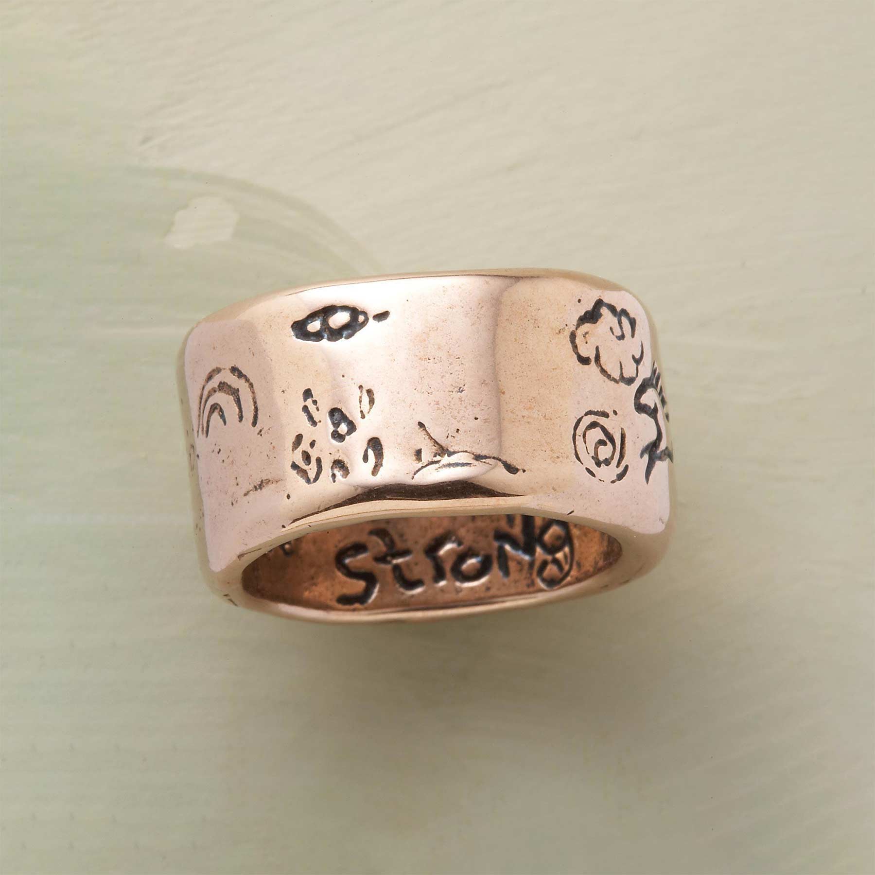 Rose Gold Strength Ring - Sundance Clothing