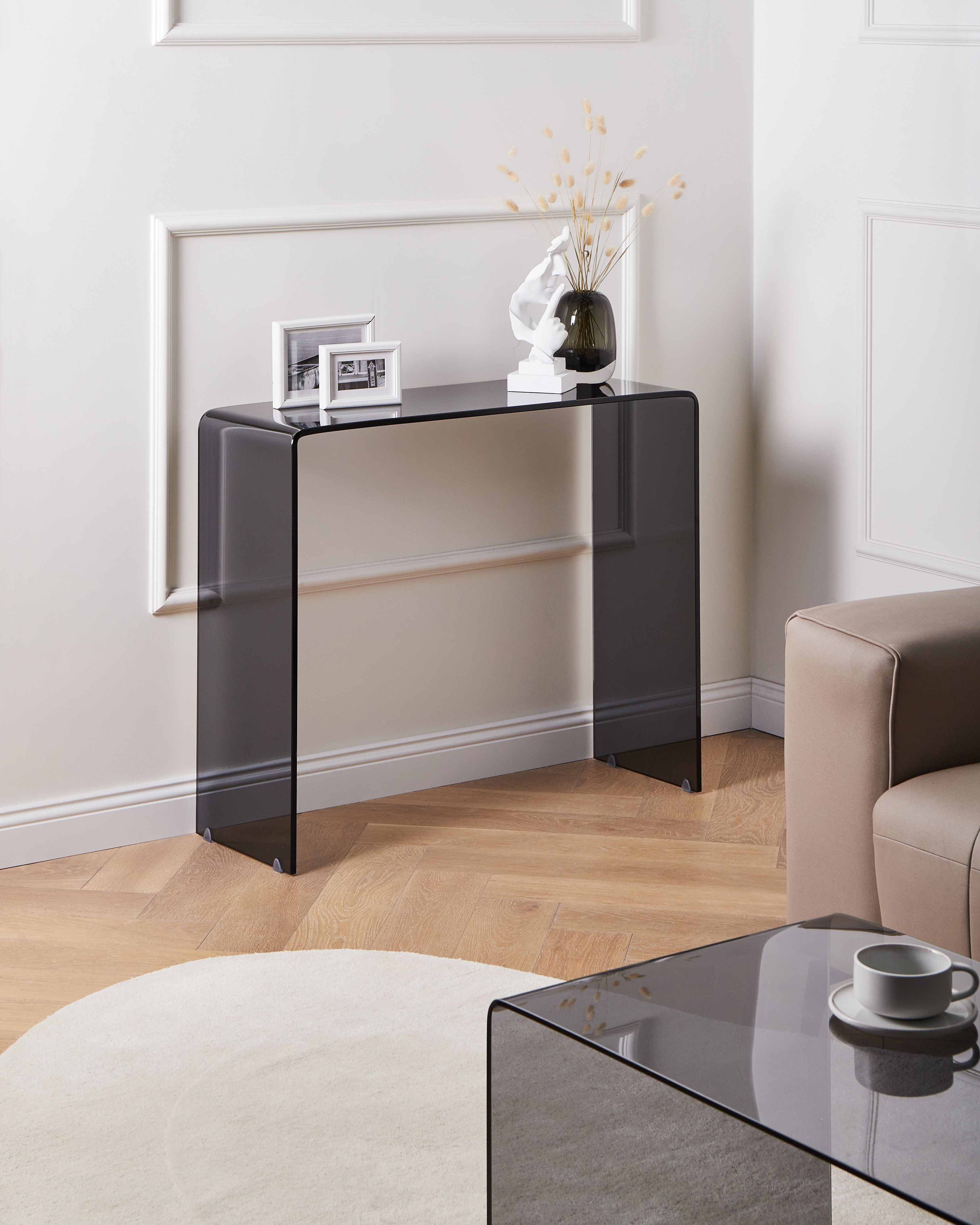 Console Table KENDALL Tempered Glass Black