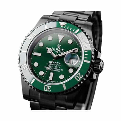 Rolex Submariner Blaken 116611N Green Dial Replica - Elite Watch Atelier