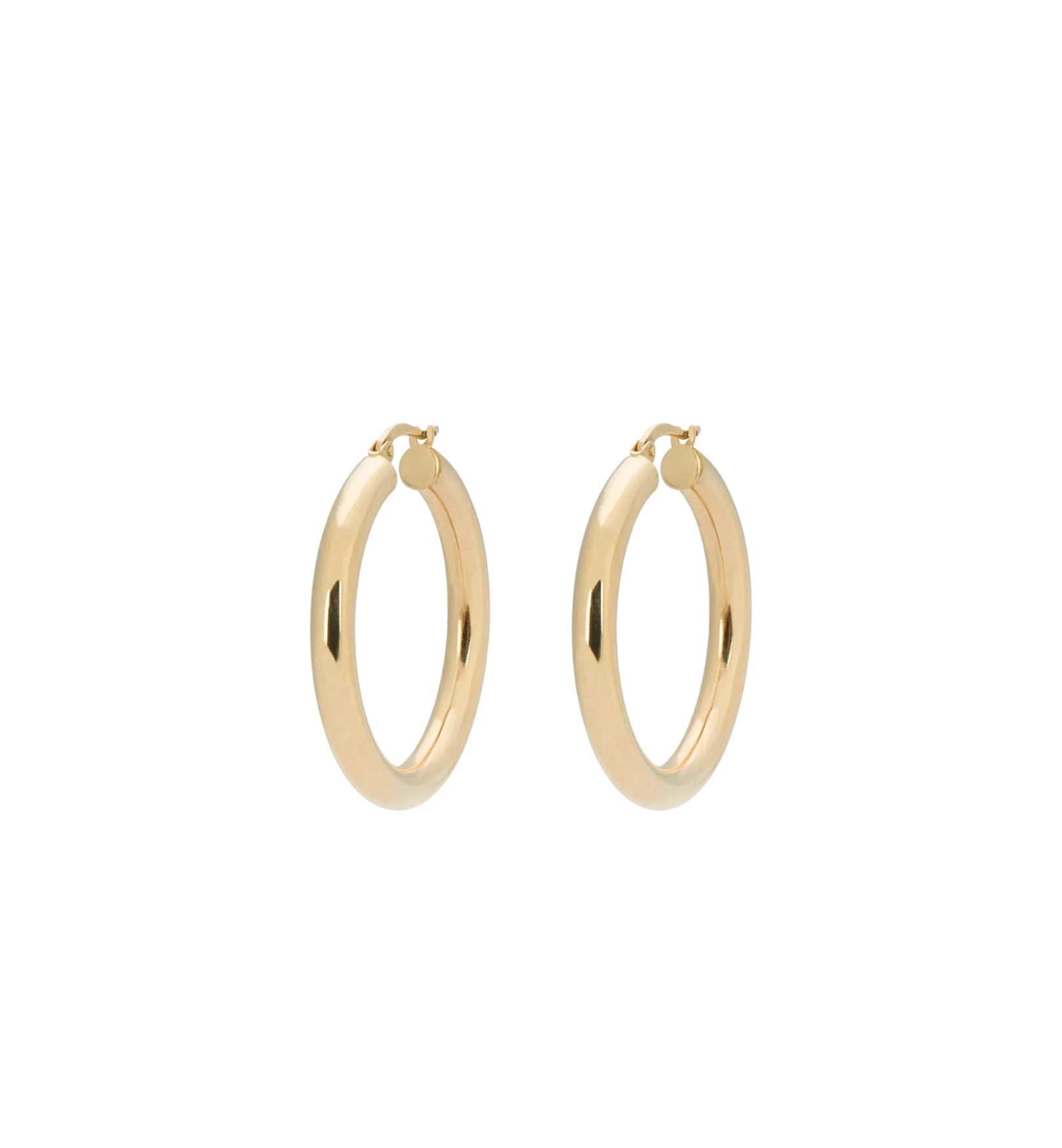 Classic Round Hoop Earrings (S) 14K