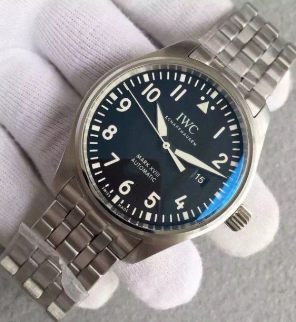 Replica IWC MKF Mark XVIII IW3270 Blue Dial SS Bracelet A2892 - Elite Watch Atelier