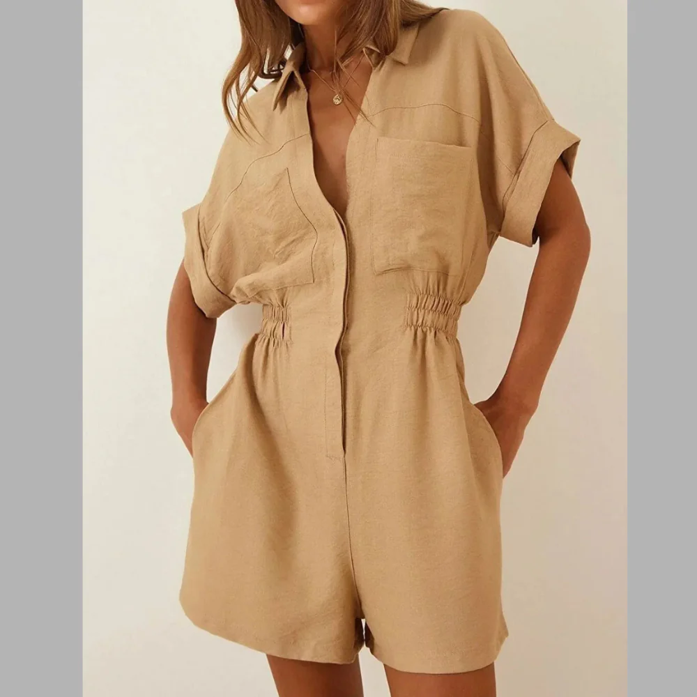 Johnny Collar Short Sleeve Romper - ZKZOOK