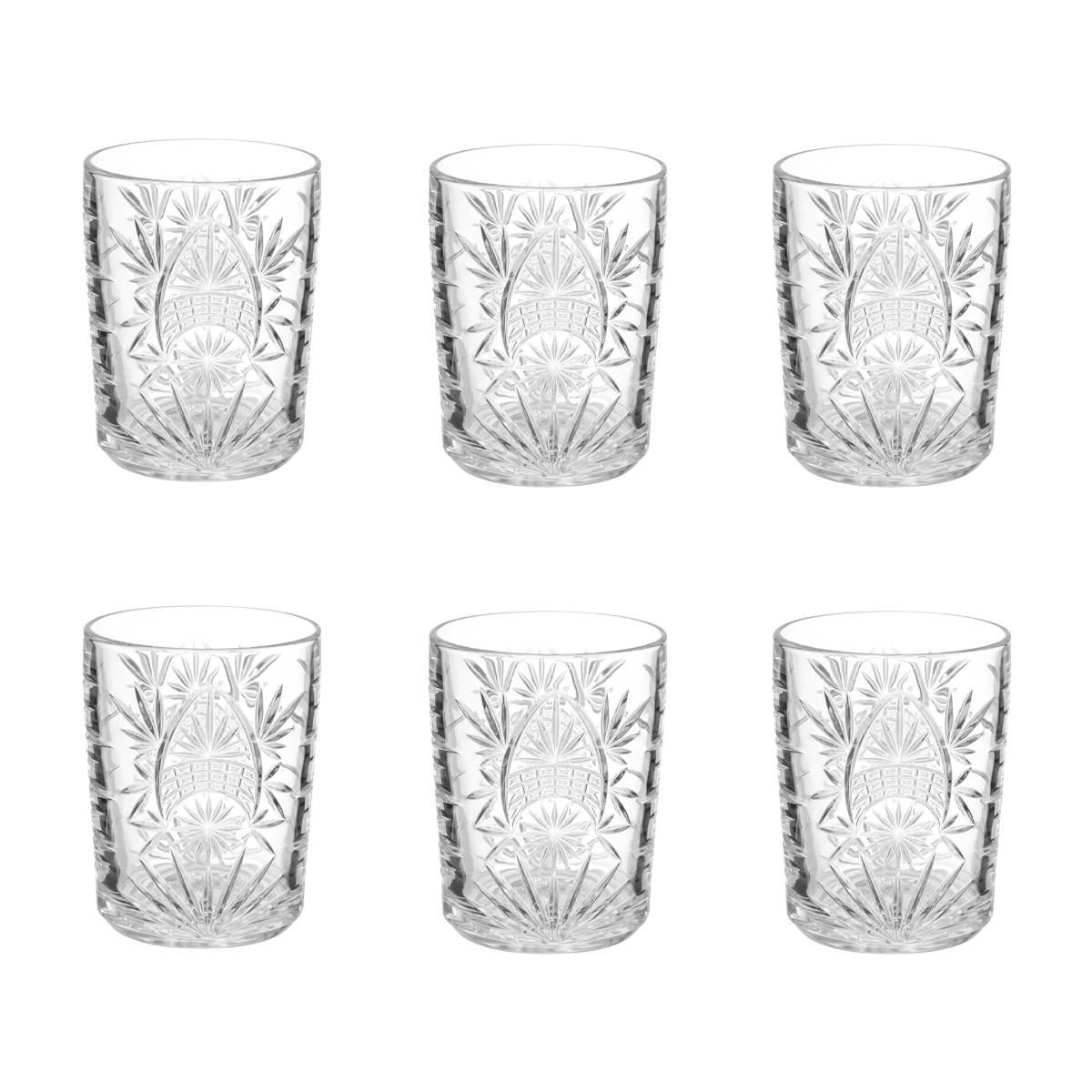 Set of 6 low tumblers "Ayla" 350 ml, Transparent