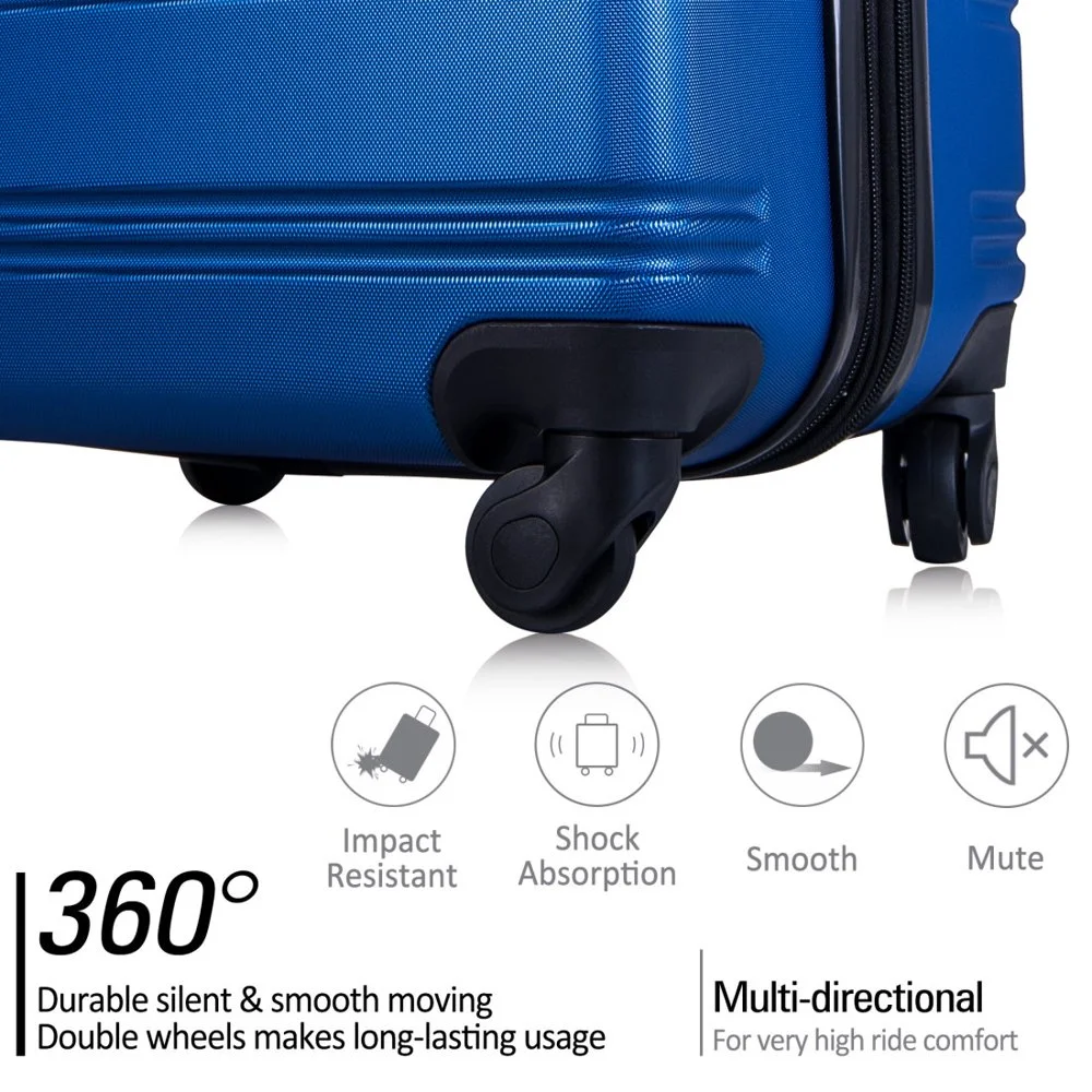 Tcbosik Luggage Sets, 3 Piece Set Hardside Suitcases with Spinner Wheels, 20/24/28 Travel Luggage Lightweight, Dark Blue - Image 6