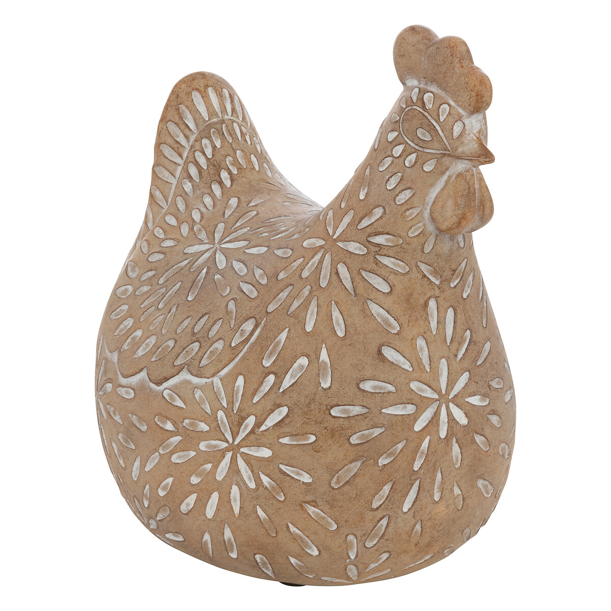 Hen statuette "Linda" Beige, H.12 cm