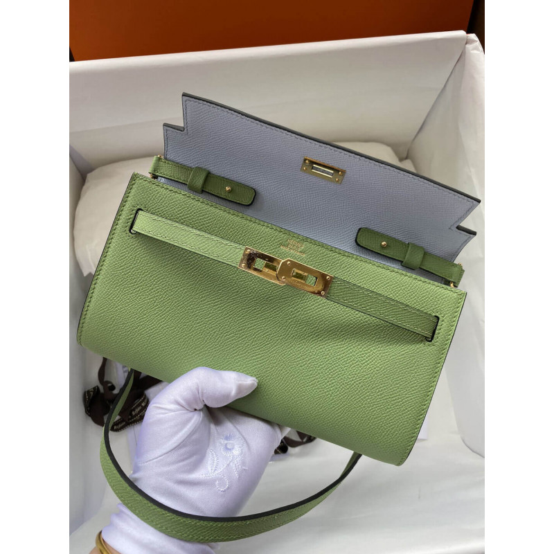 Replica Hermes Kelly Wallet To Go Woc 499041 Green1:1High-quality replica