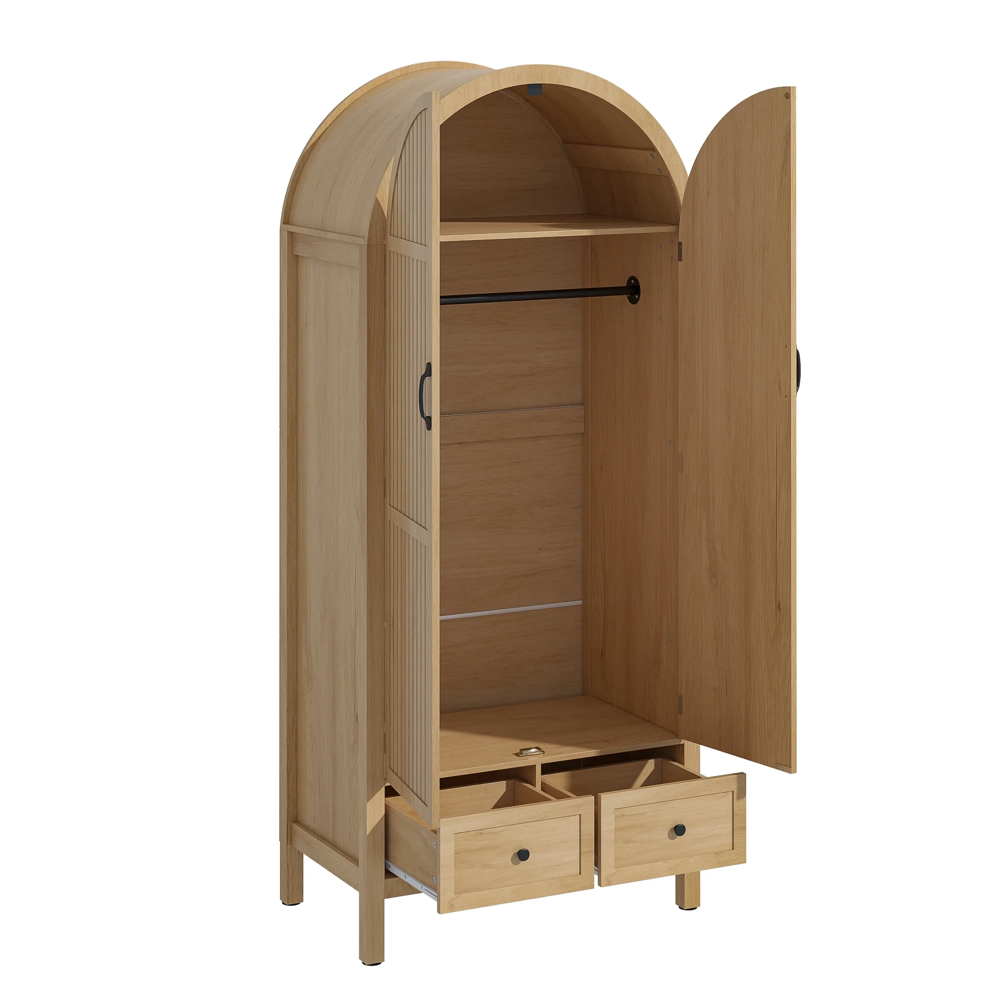Armoire Wardrobe Closet, Bedroom Armoire with Drawers, Wood Wardrobe Storage Cabinets - Image 6