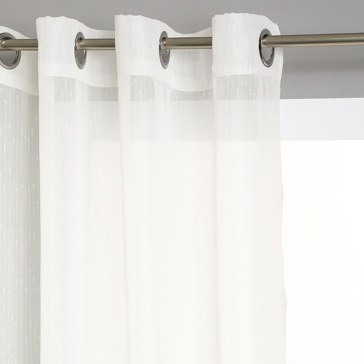 Sheer curtain striped Ivory white, 140x240 cm