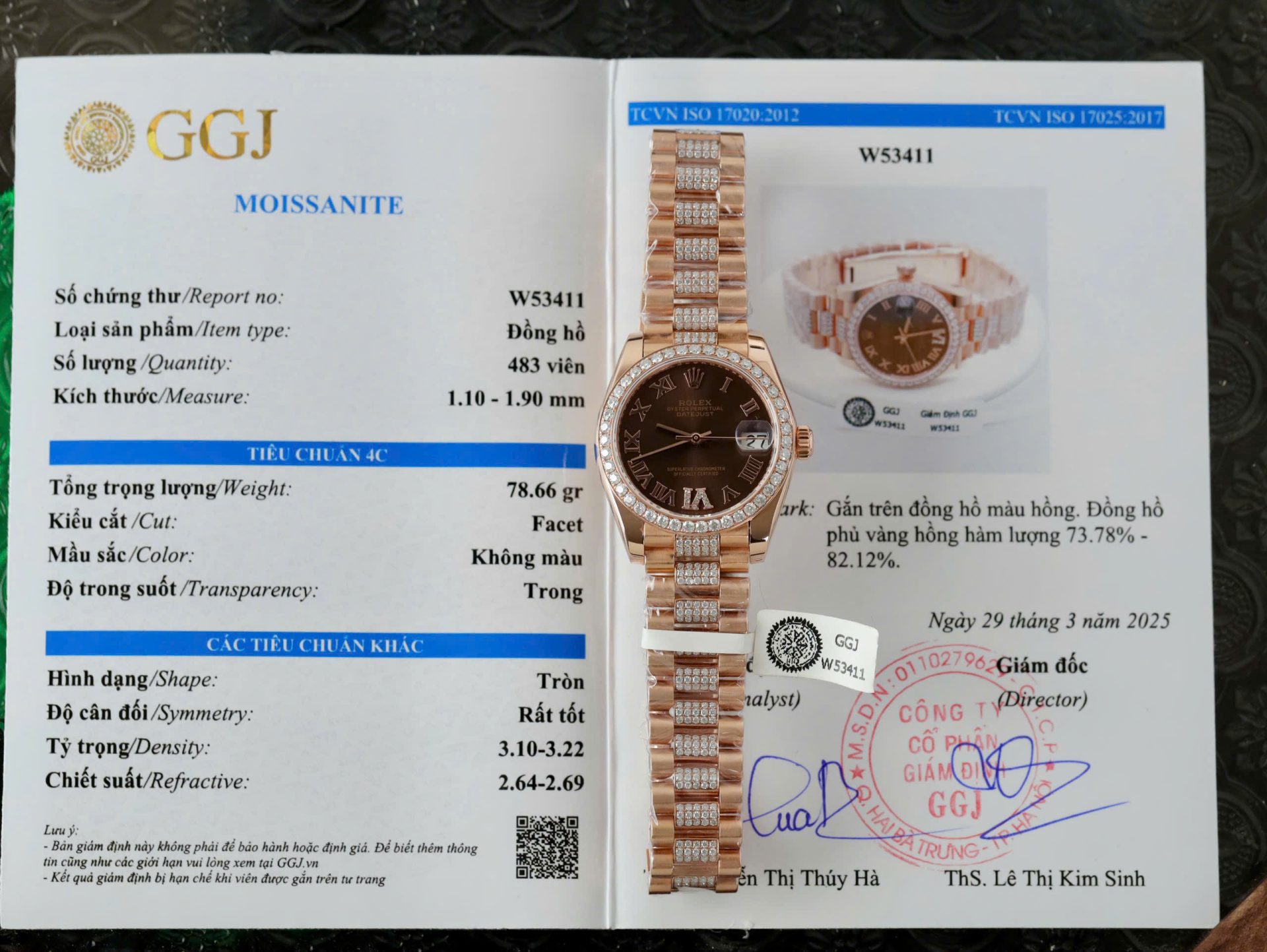 Rolex DateJust Women Dial Chocolate Copies Watches Custom Moissanite Diamonds + 18K Gold Wrapped 31mm - Elite Watch Atelier
