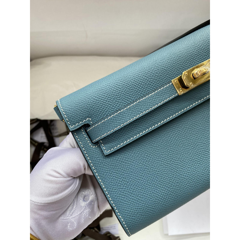 Replica Hermes Kelly Wallet To Go Woc 499041 Blue1:1High-quality replica