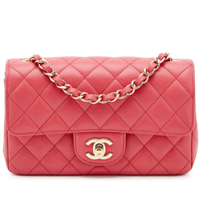 Chanel Classic Flap Bag | Pink Caviar Leather & Gold Hardware - COZYMIZE