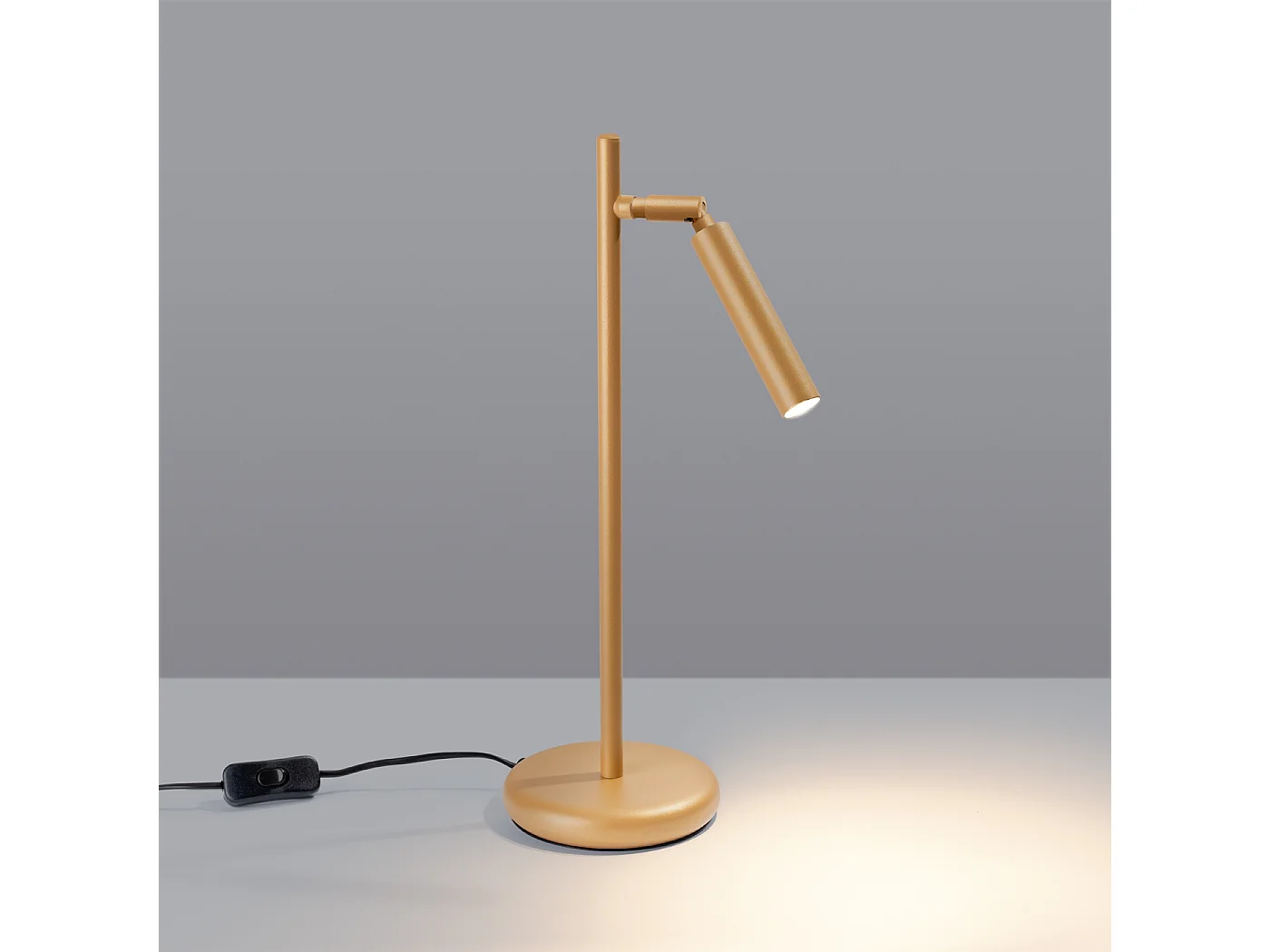 Lampe de bureau Brill moderne en acier - 1 sources lumineuses 4000K - L.14 x H.43 cm - doré