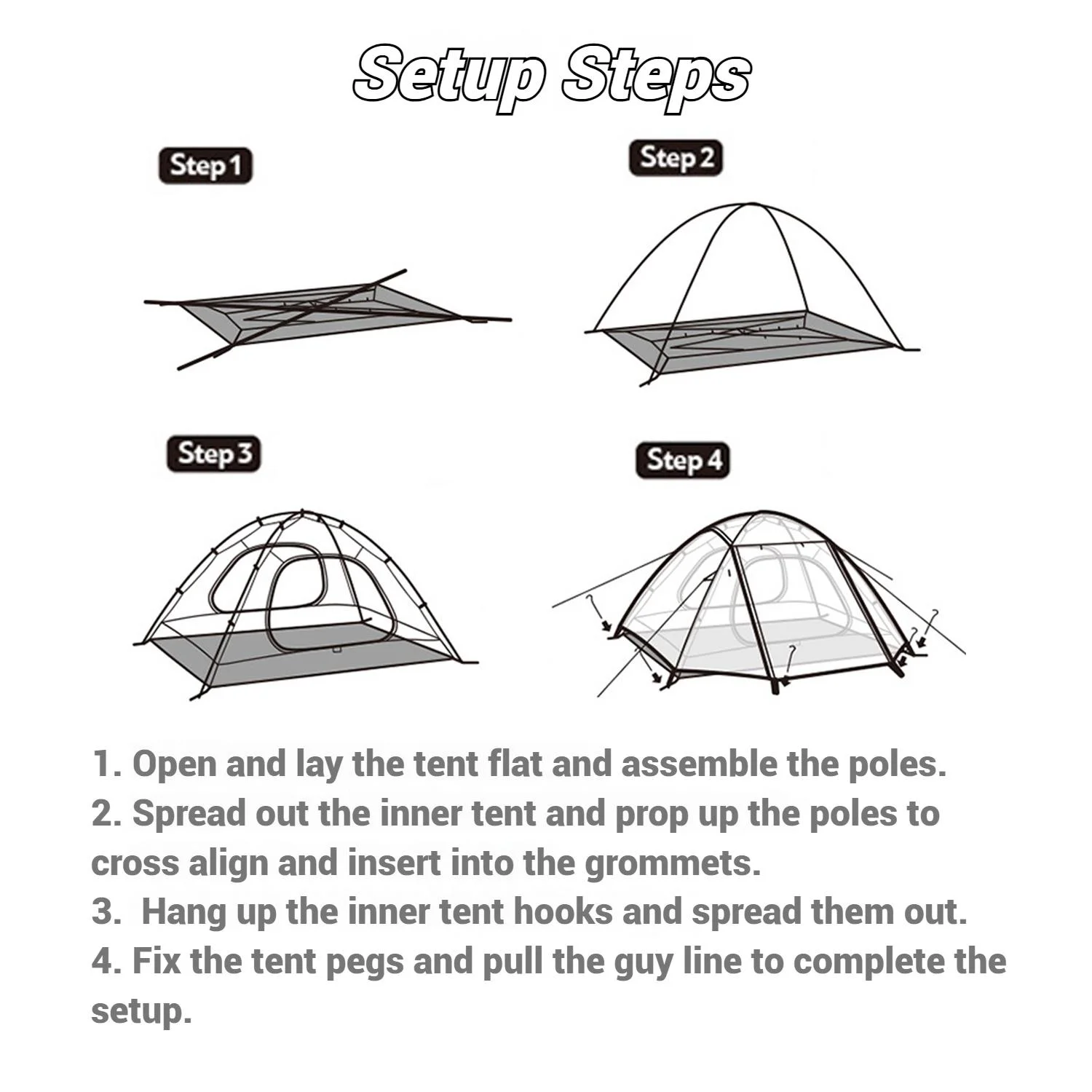 Naturehike, Ultralight Hiking Tent, Portable Camping Tent with Two Doors, Waterproof and Wind-resistant Dome Tent, UV Protection Backpacking Tent - Image 23
