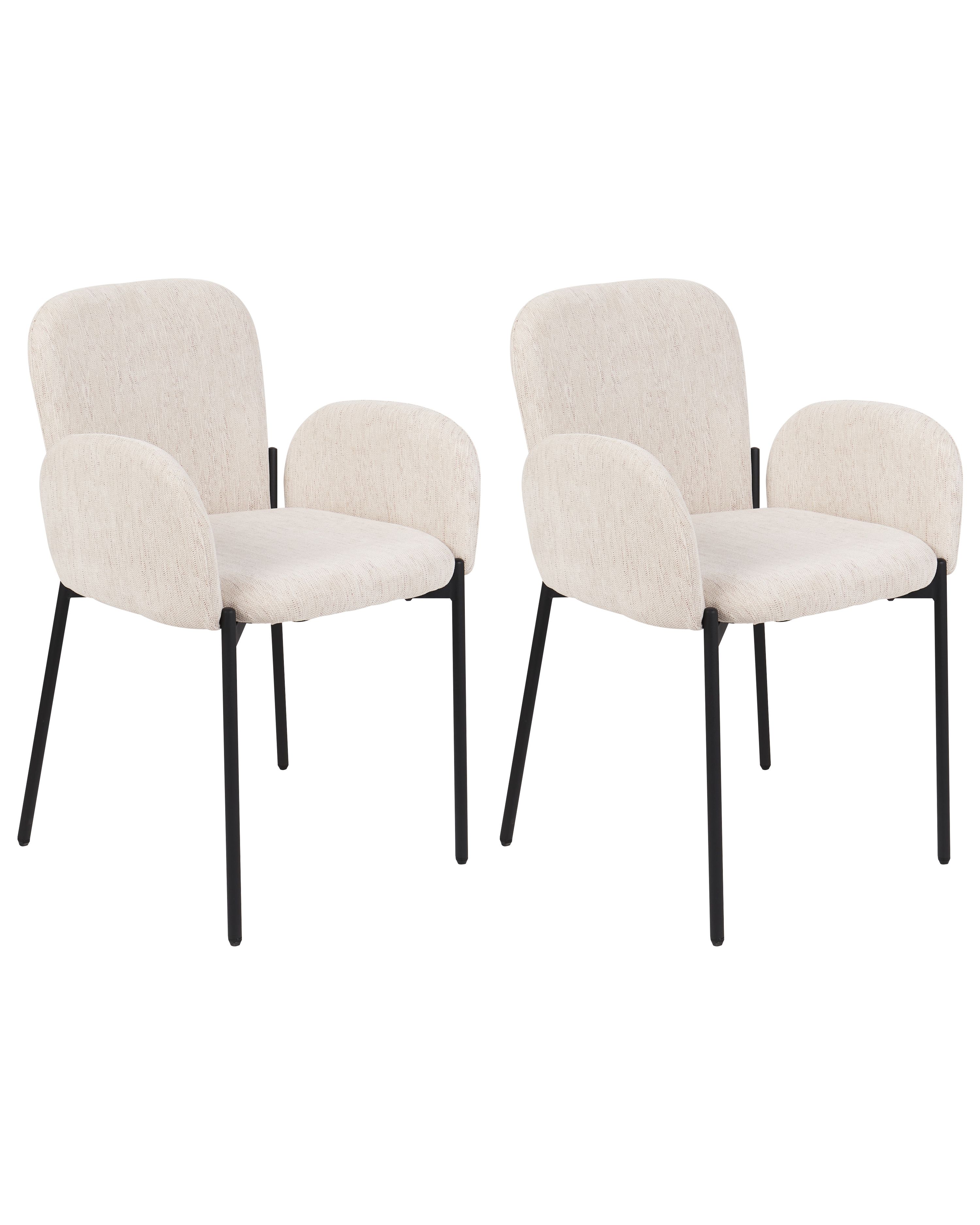 Set of 2 Dining Chairs ALBEE Fabric Beige