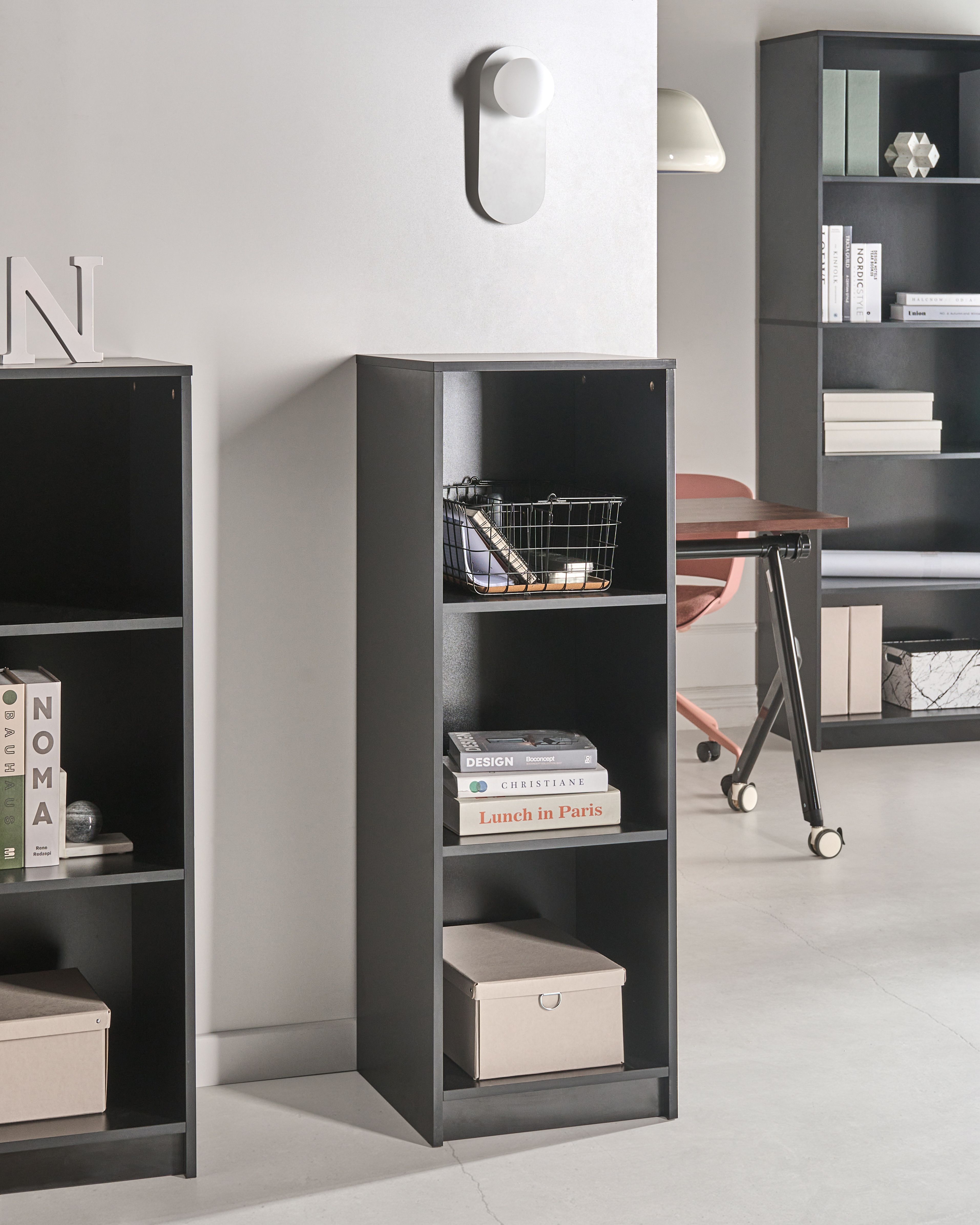 3 Tier Bookcase ZEHNA 117 cm Black