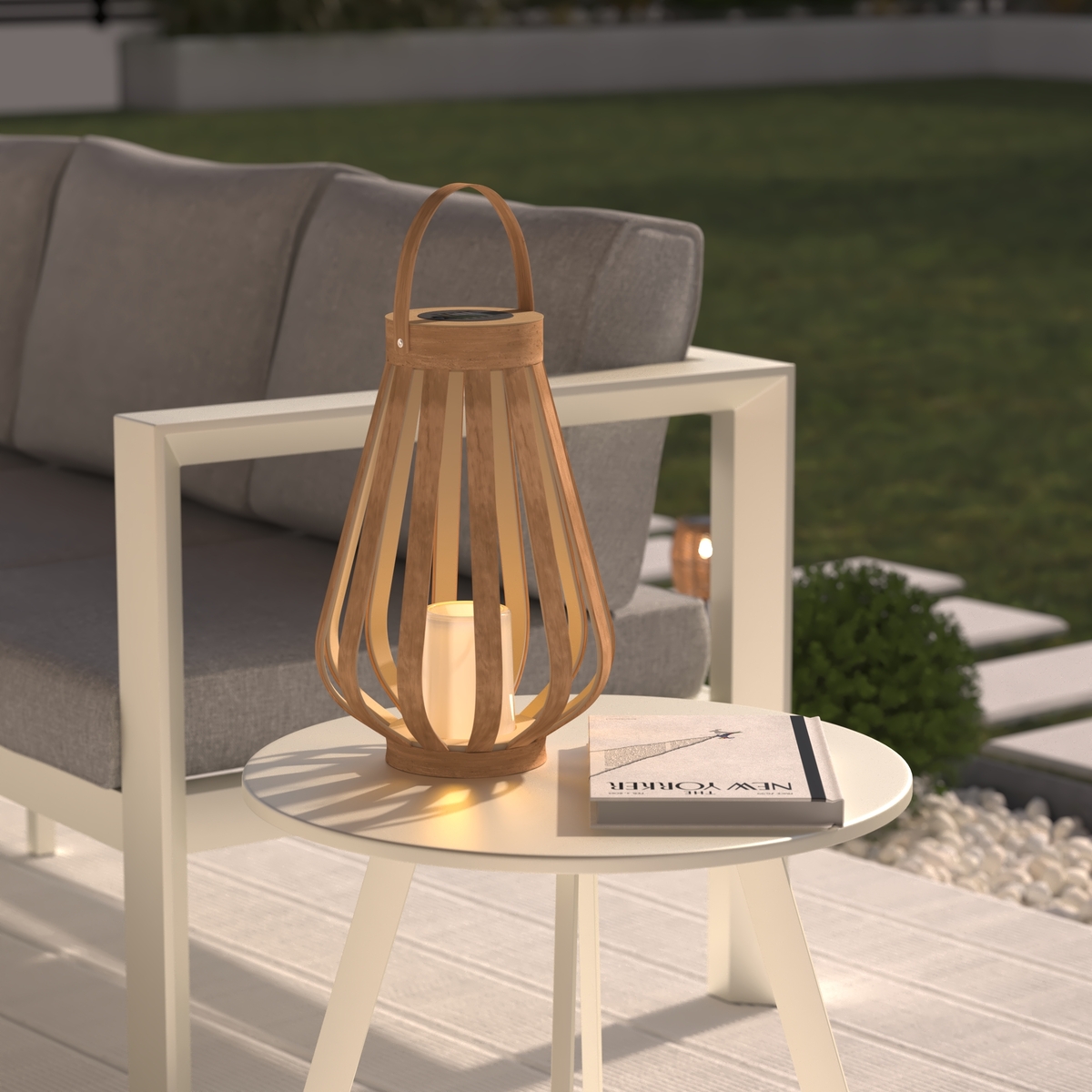 Solar lantern "Aria" Beige, H. 34.5 cm
