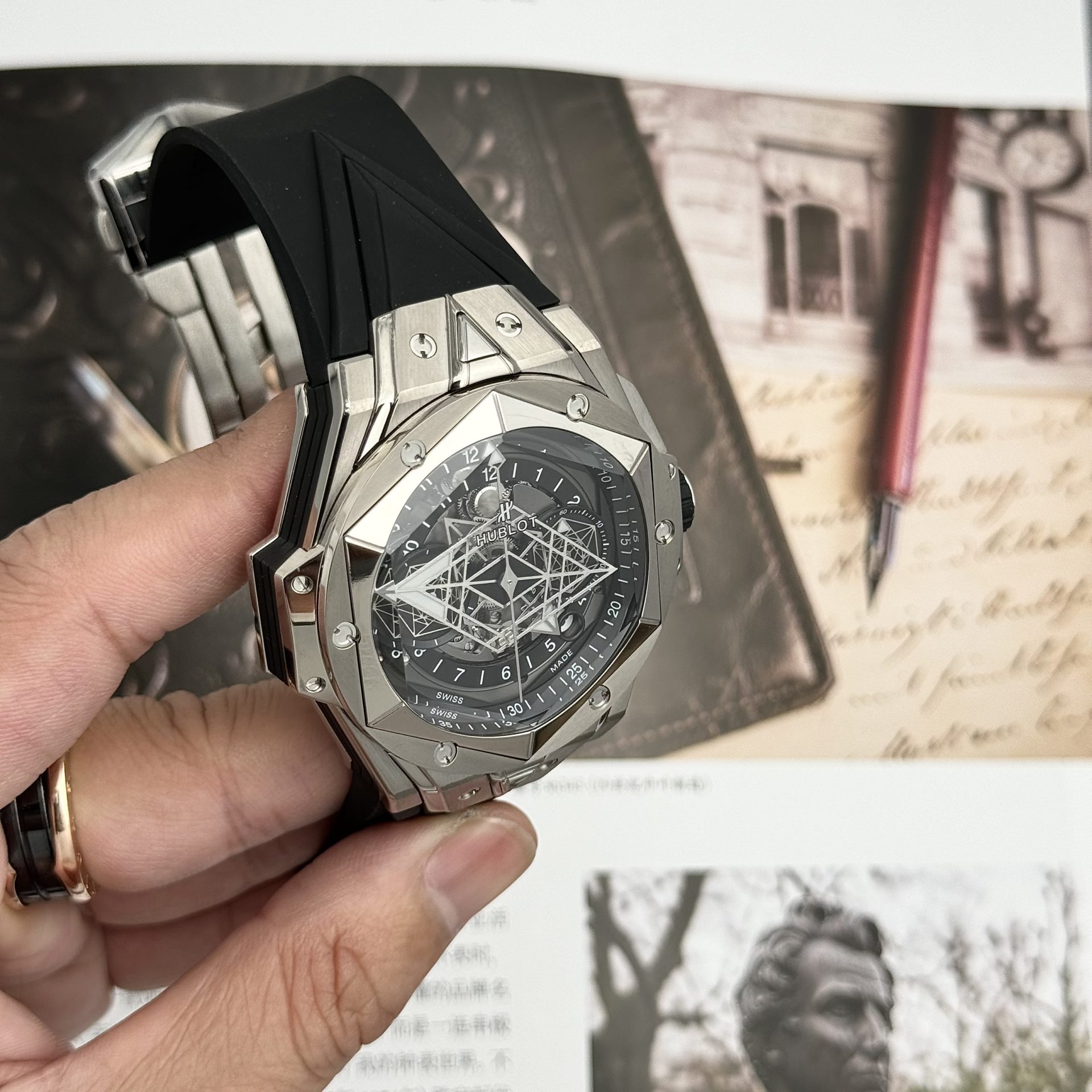 Hublot Replica Watch Big Bang Sang Bleu II Titanium Black Dial BBF 45mm - Top club