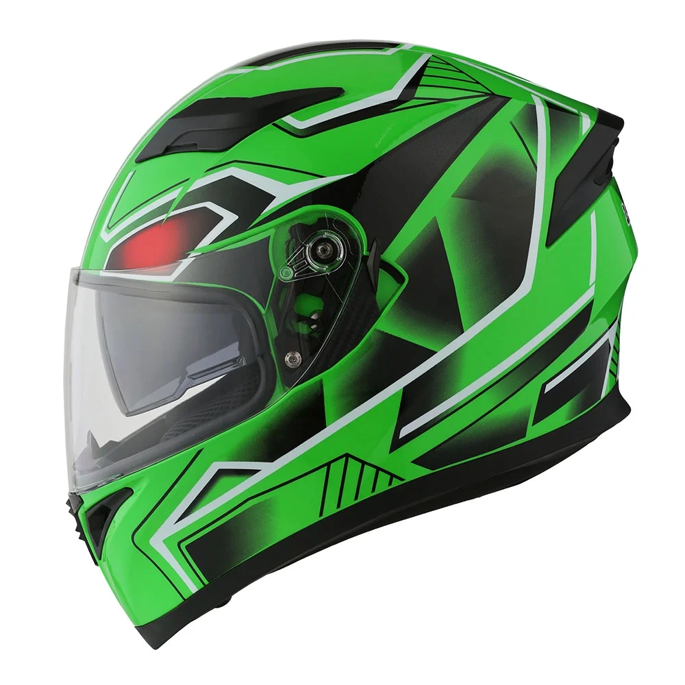 1Storm Motorcycle Modular Full Face Flip up Dual Visor Helmet + Spoiler + Motorcycle Bluetooth Headset: HJK316 Mechanic Red - Image 33