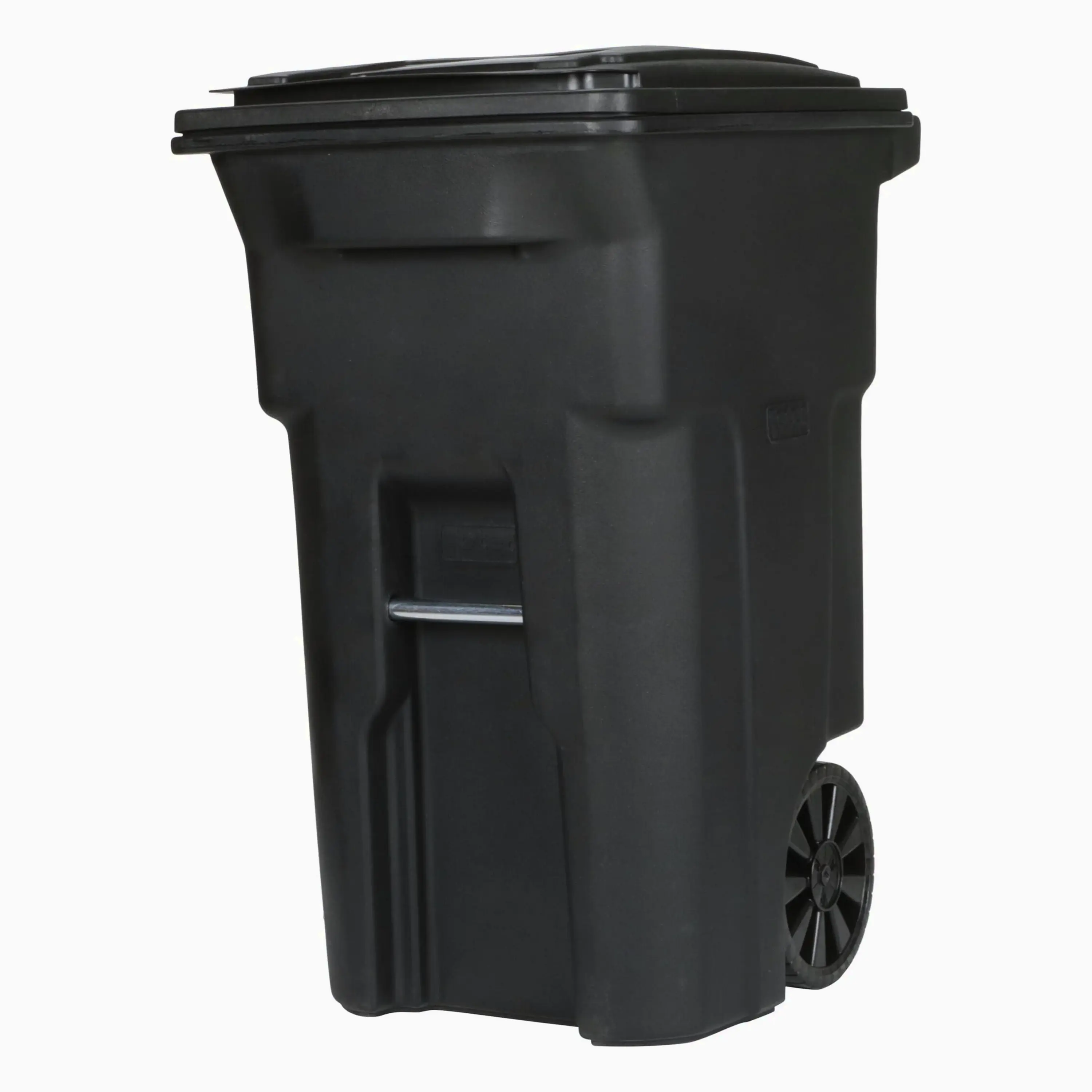 Toter 64 gal. Black Wheeled Trash Can With Lid - 25564-W2BLK
