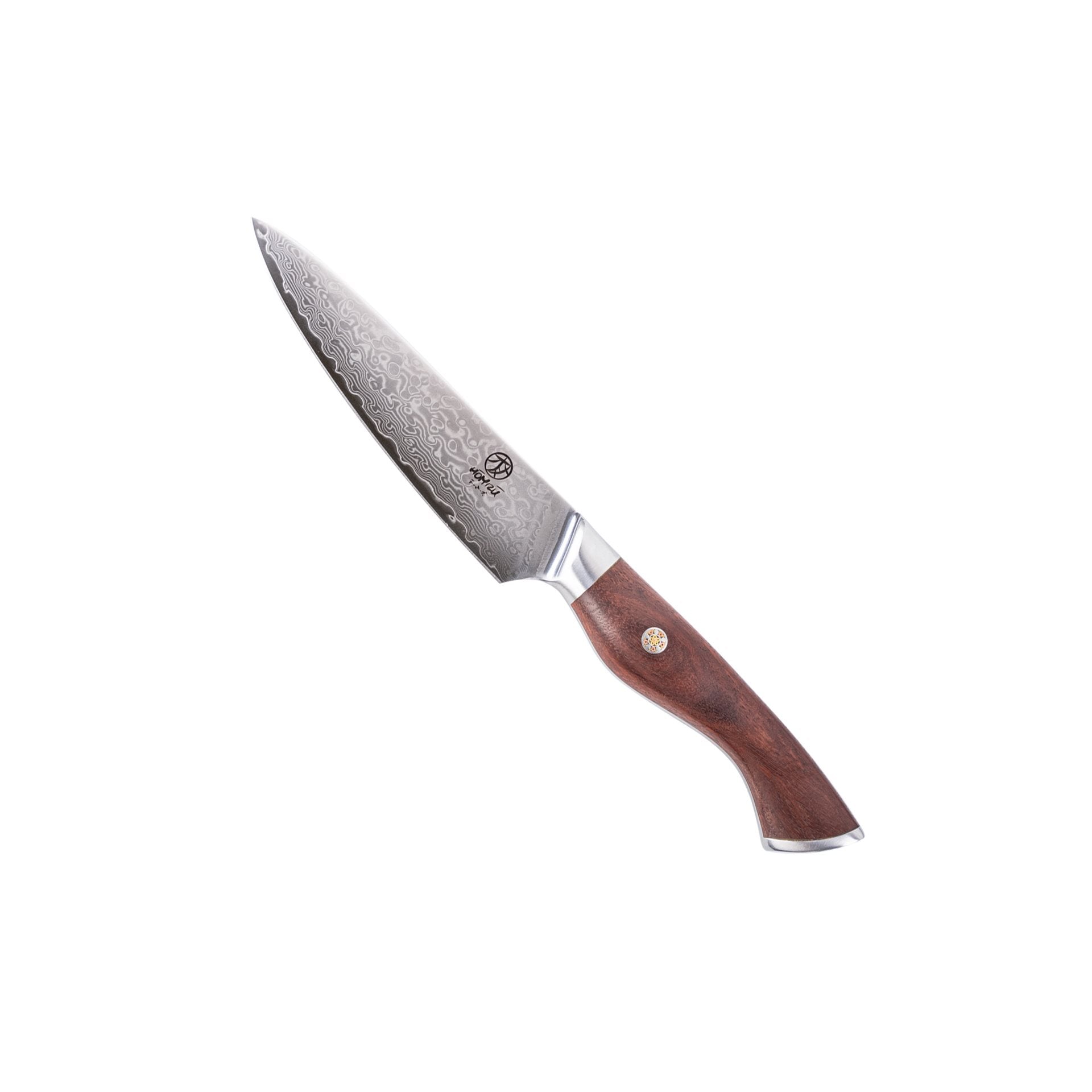 Homizu Baranoki universeel keukenmes - 13cm - VG-10 damascus mes hout
