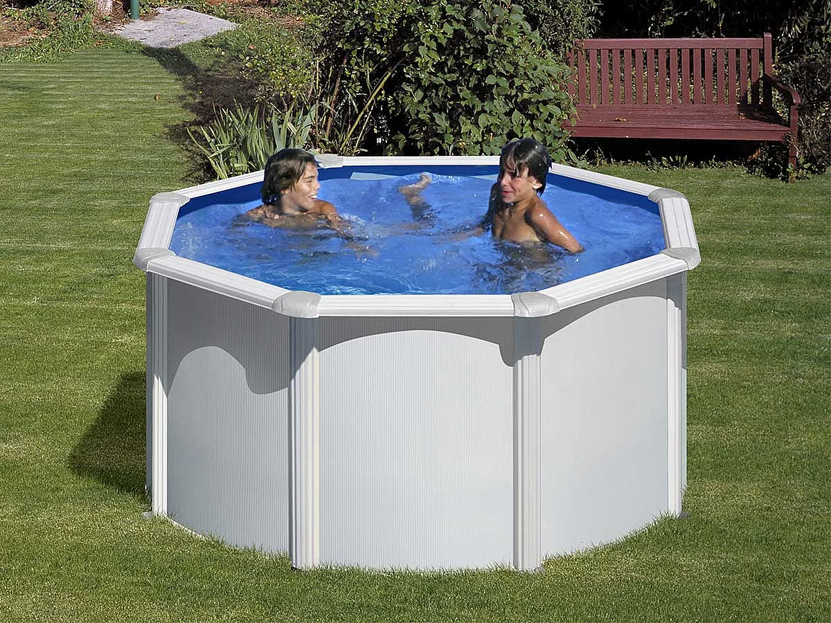 Piscine acier blanc Fidji ronde 2,60 x 1,22 m - Gré