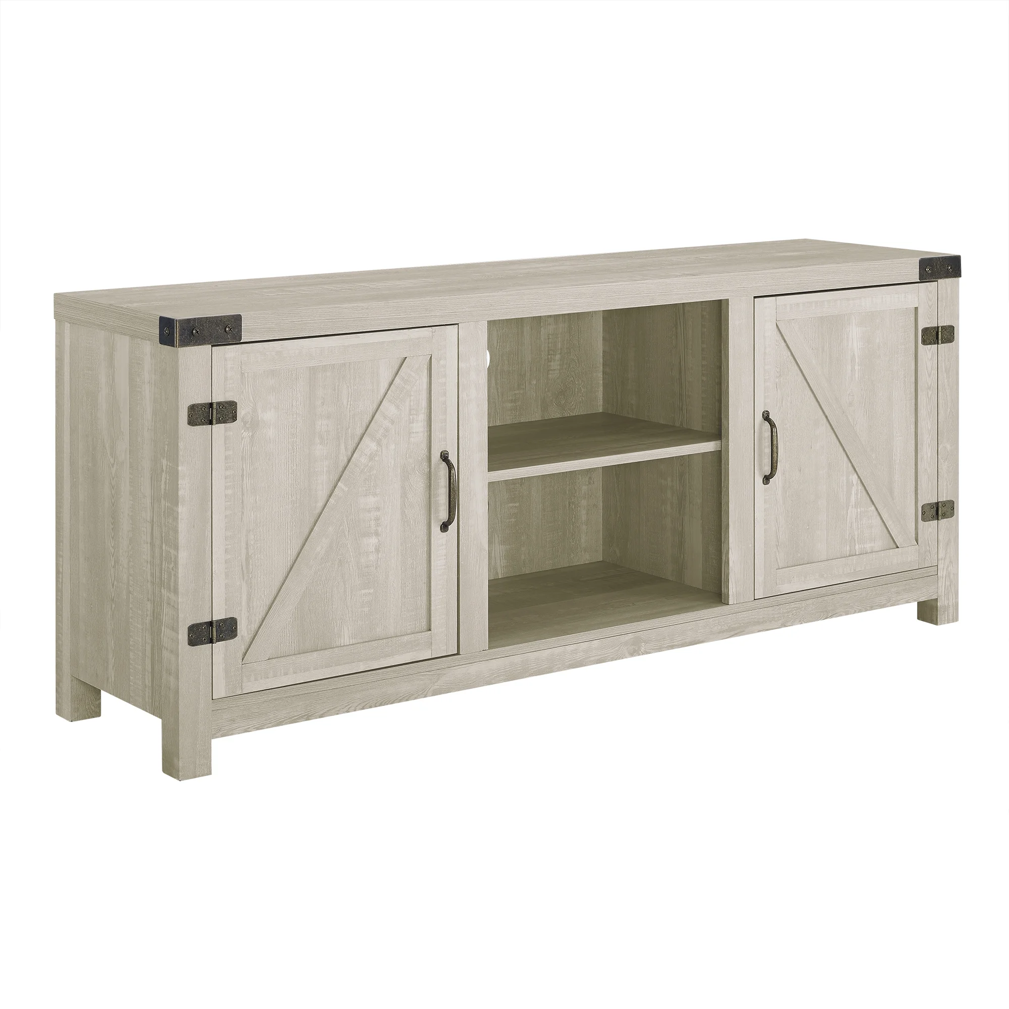 Walker Edison Modern Farmhouse Barn Door TV Stand for TVs up to 65", Grey Wash - Image 98