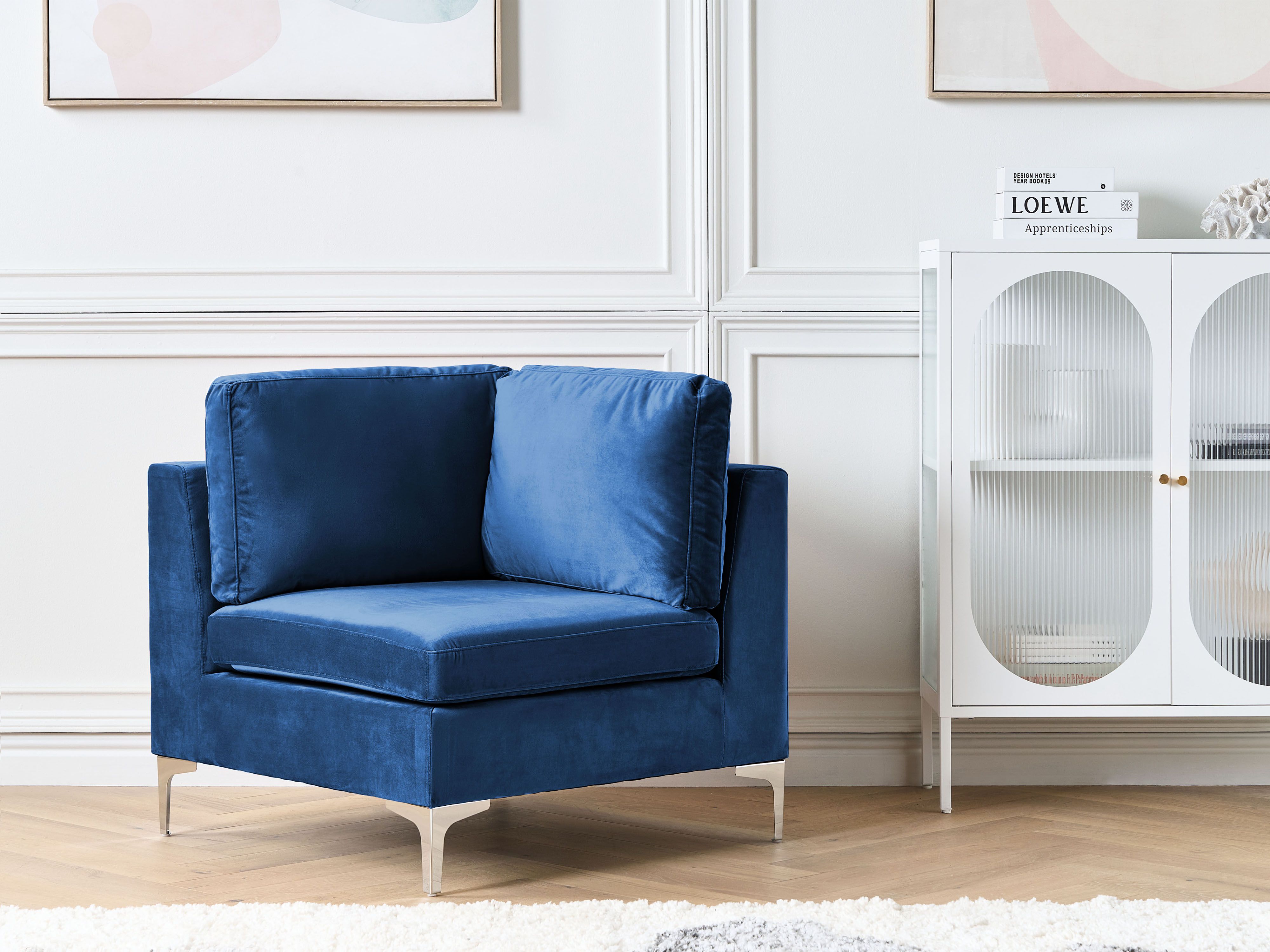 Corner Seat EVJA Velvet Navy Blue