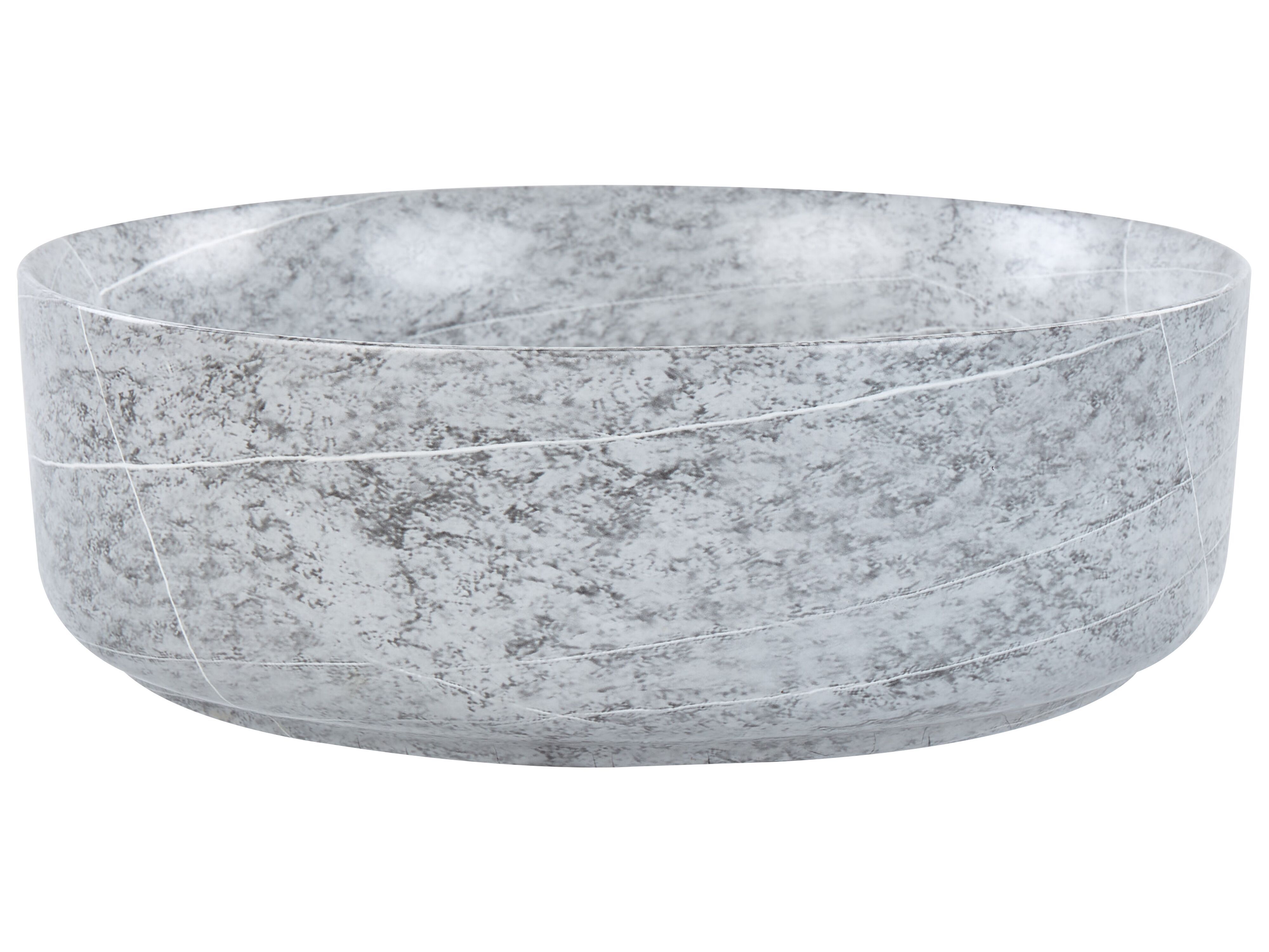 Countertop Basin GUDAR ⌀ 370 mm Ceramic Grey Concrete Effect