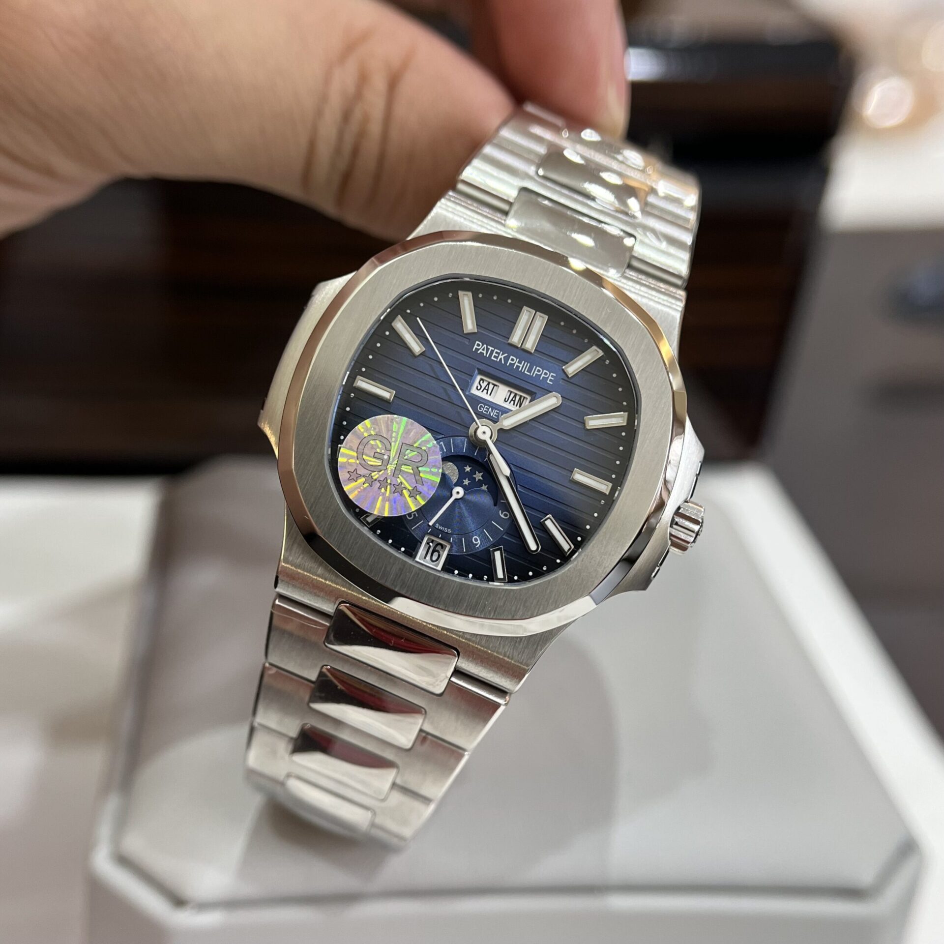 Patek Philippe Replica Watches Nautilus 5726G Blue Dial GR Factory 40.5mm - Elite Watch Atelier