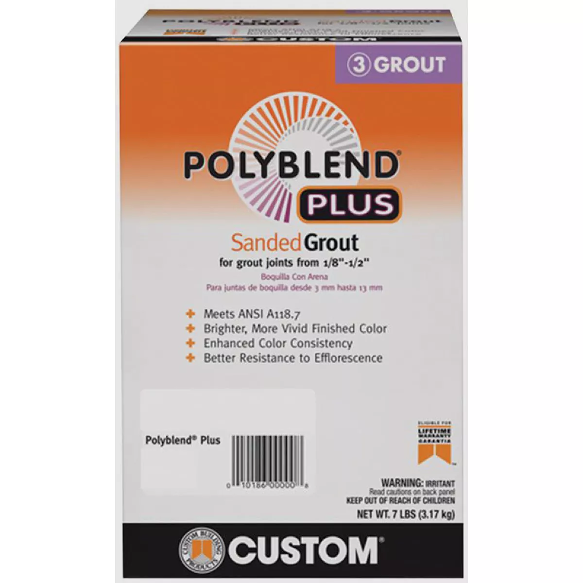 Custom Building Products PolyBlend PLUS 7 Lb. Platinum Sanded Tile Grout
