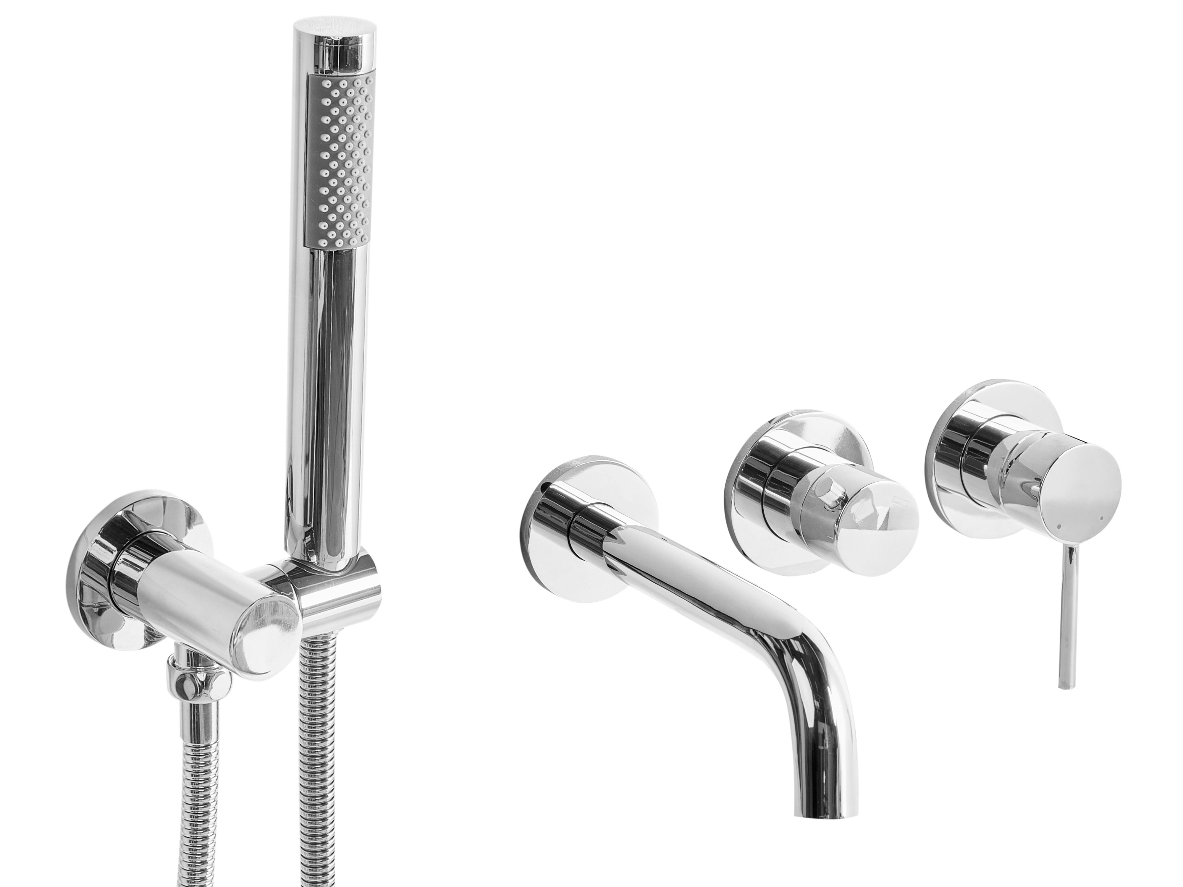 Wall Mounted Bath Shower Mixer Tap JAVIRA Silver
