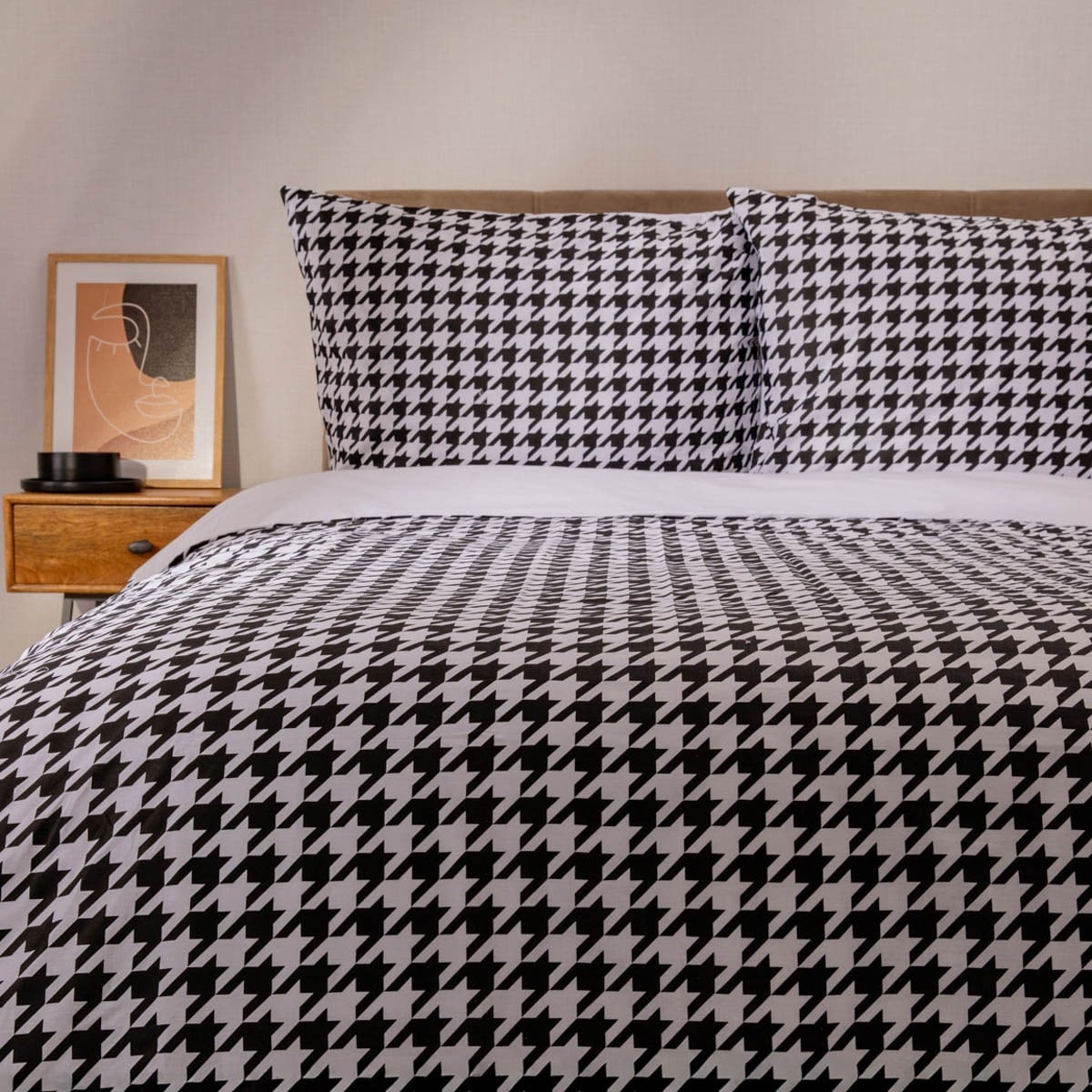 Pościel REBEKA bawełniana w pepitkę 140x200 + 1*70x80 cm