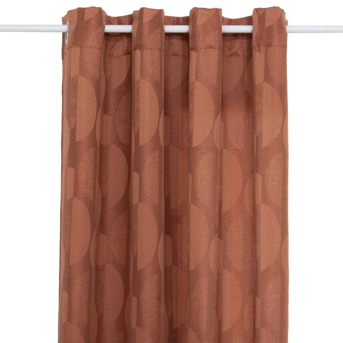 Curtain "Wimbi" Jacquard, Terracotta, 140x260 cm