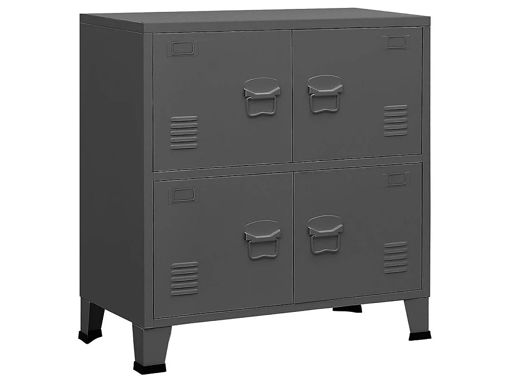 Coffre de rangement industriel Anthracite 75x40x80 cm Acier