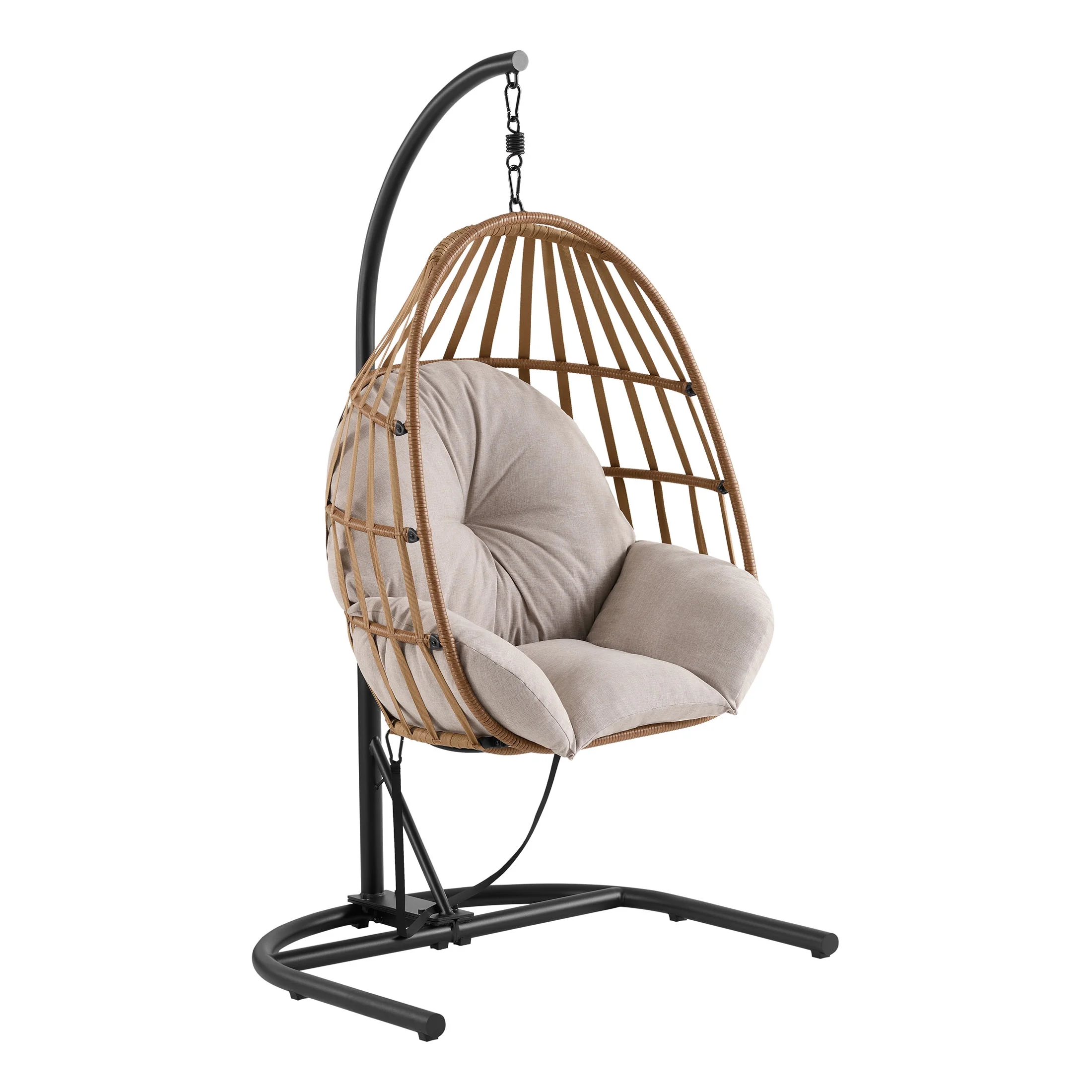 Mainstays Outdoor Wicker Patio Hanging Egg Chair, Gray - Image 17